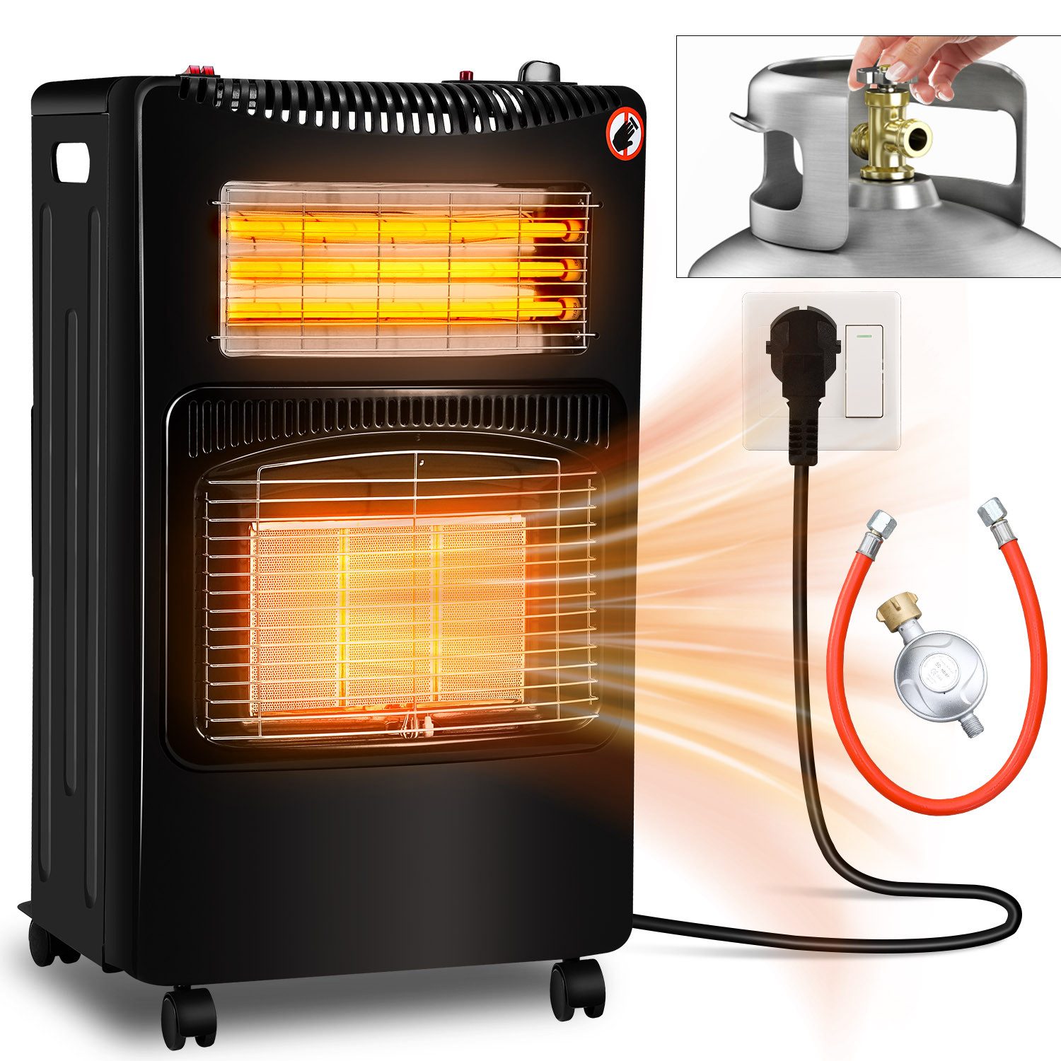 Clanmacy Heizgerät 4.2KW Elektroheizung Gasheizung Infrarot Gasheizer Heizs günstig online kaufen