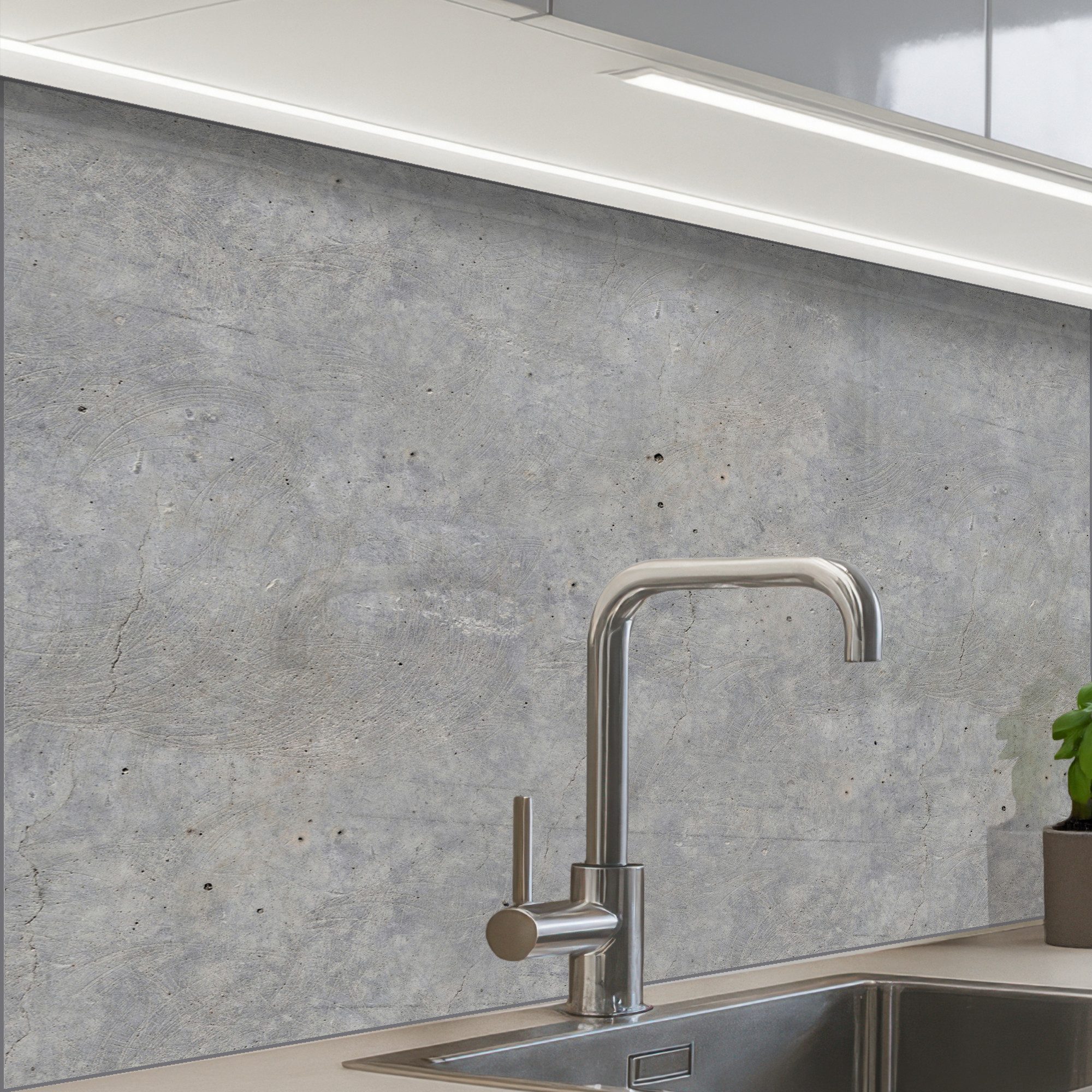 KitchenYeah Küchenrückwand selbstklebend Beton - Muster - Industriell, (1-t günstig online kaufen