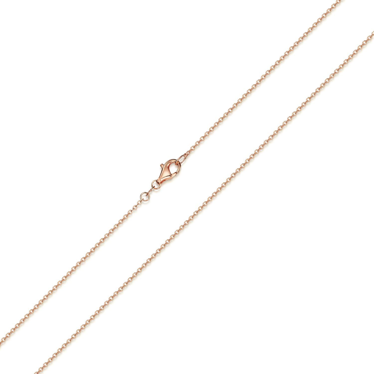 Materia Gliederkette Damen Rosegold Ankerkette Fein 1,2mm K53, Sterlingsilber, rosevergoldet
