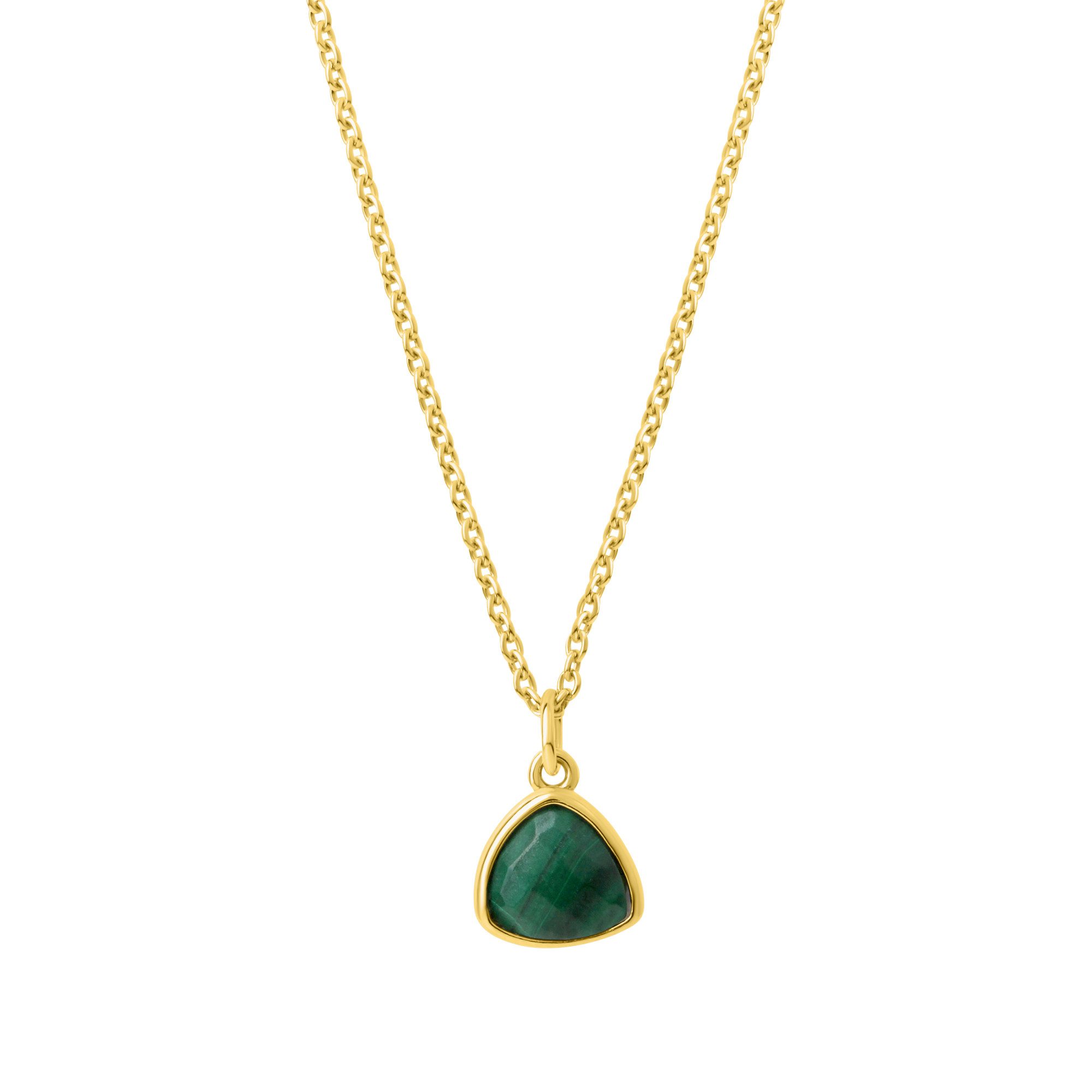 CELESTA Kette mit Anhänger 925 Sterling Silber vergoldet Malachit