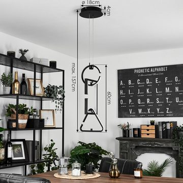 hofstein Pendelleuchte »Capracotta« dimmbare Hängelampe aus Metall/Kunststoff in Schwarz/Weiß, 4000 Kelvin, mit 3 verstellbaren Elementen, Fernbedienung, 17 Watt, 1600 Lumen