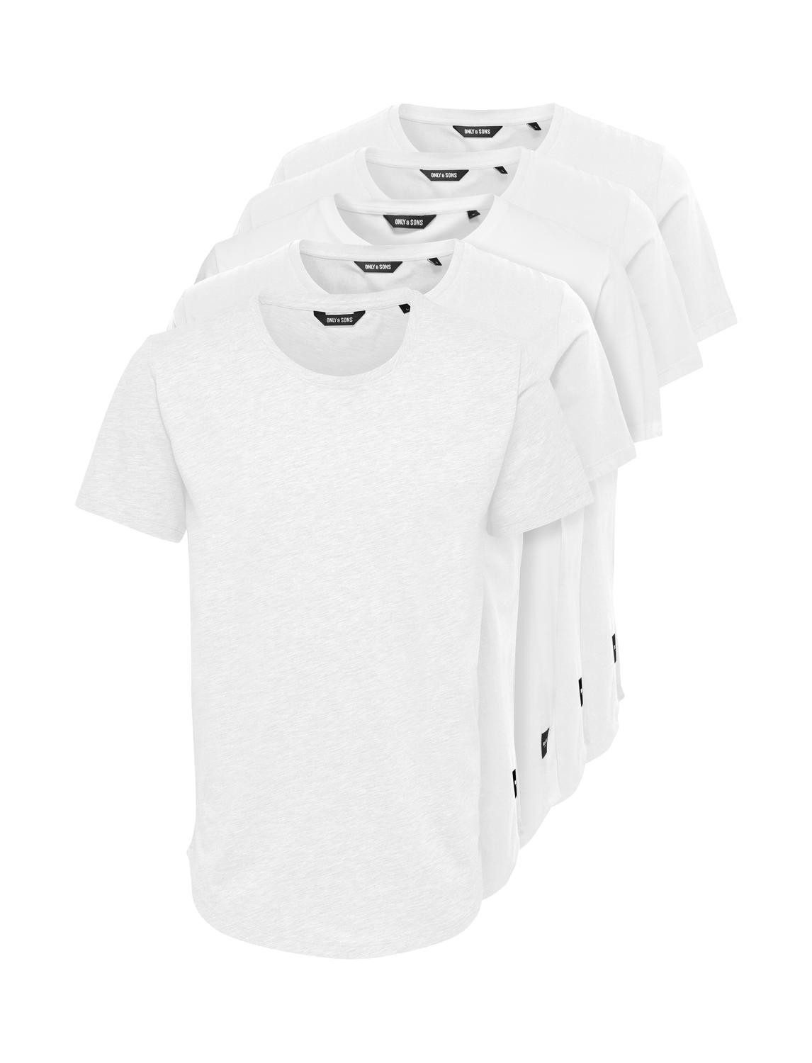 ONLY & SONS Rundhalsshirt ONSMATT LONGY SS TEE 5-PACK (Packung, 5-tlg) Baum günstig online kaufen