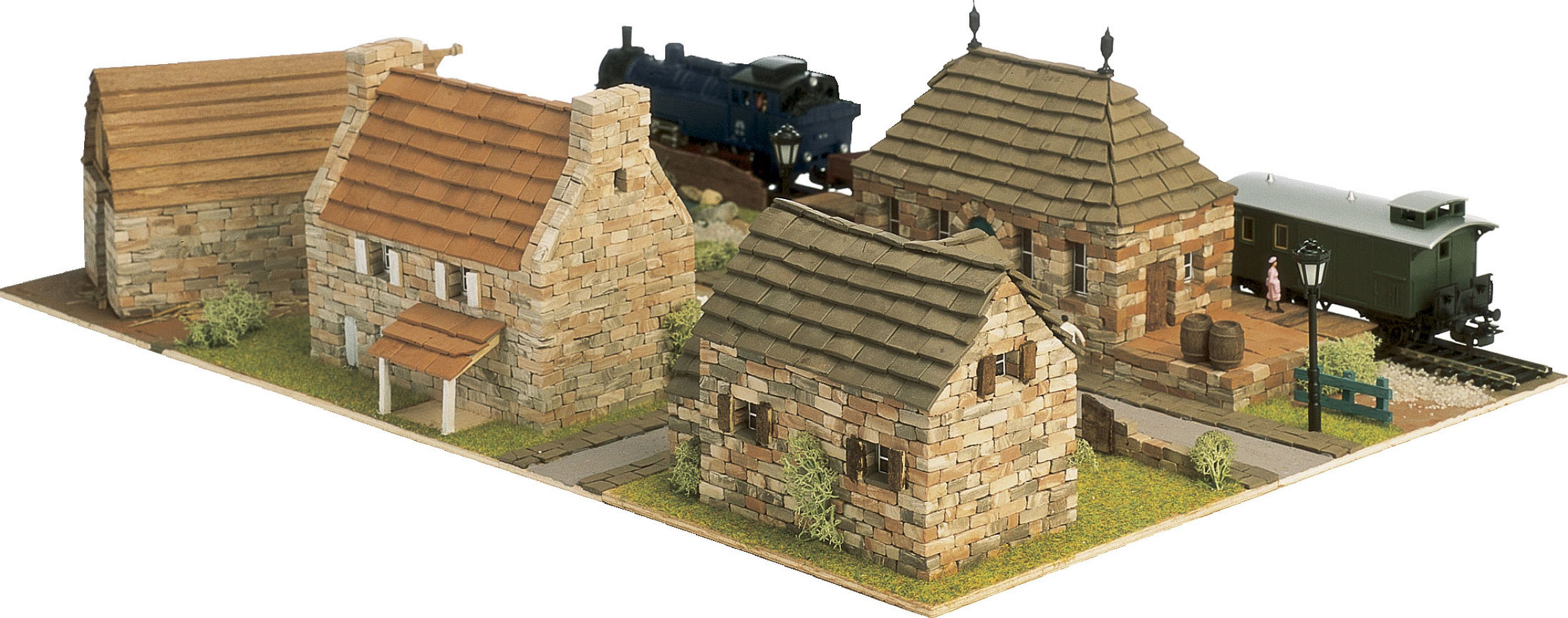 Domus Kits Modellbausatz DiH0rama 2 HO, Maßstab 1:87, (Modellbausatz, 1547-tlg., Dorf), Made in Europe
