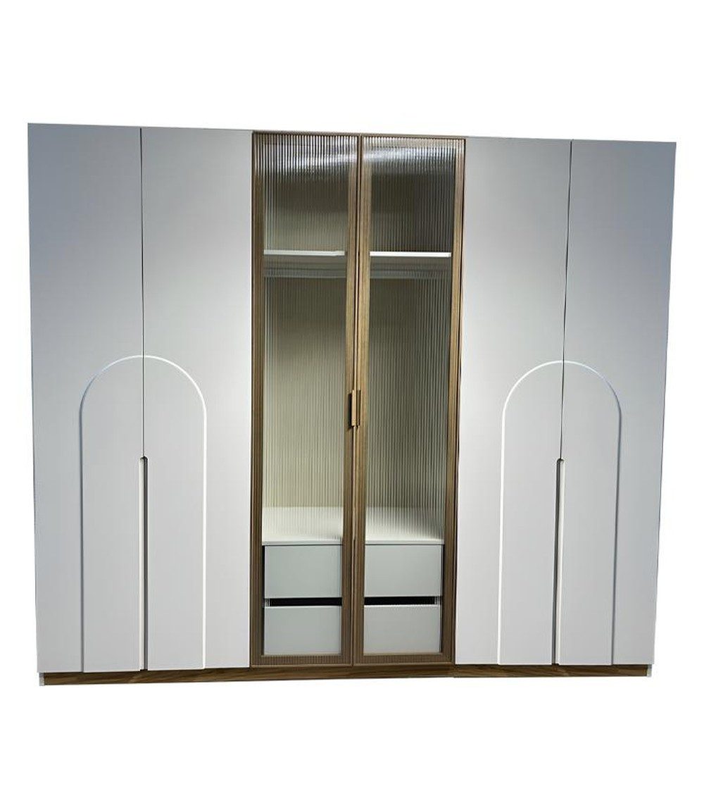 Xlmoebel Kleiderschrank Moderner Grauer Designer Glasschrank für luxuriöse Räume (Kleiderschrank, 1-St., Kleiderschrank) Made in Europa