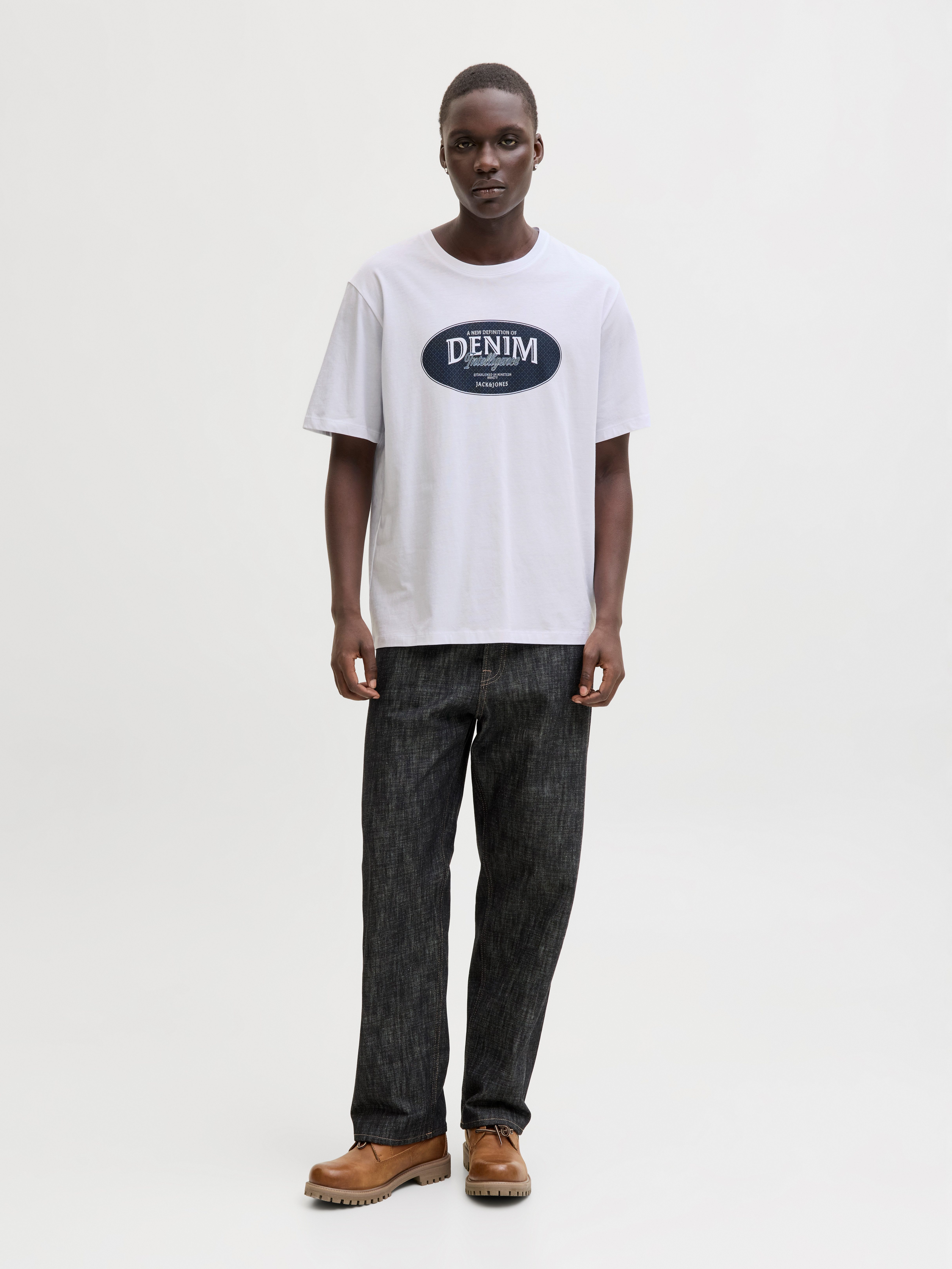 Jack & Jones Rundhalsshirt JJEDOVER DENIM TEE SS O-NECK SN mit Logobranding – Bild 4 von 5