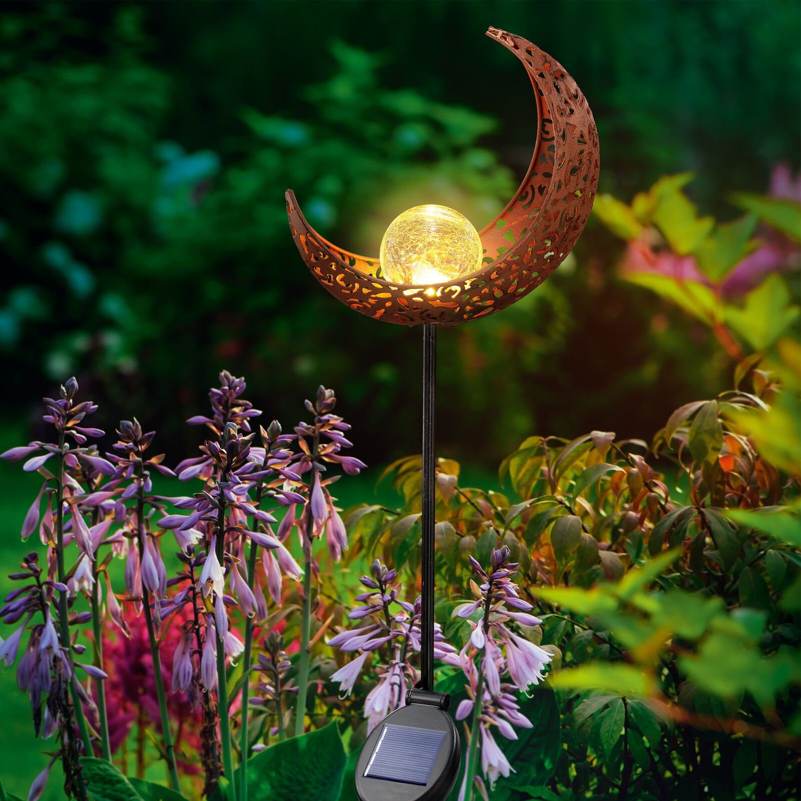 Gartenstecker Mond esotec Solar warmweiße LED Gartenleuchte