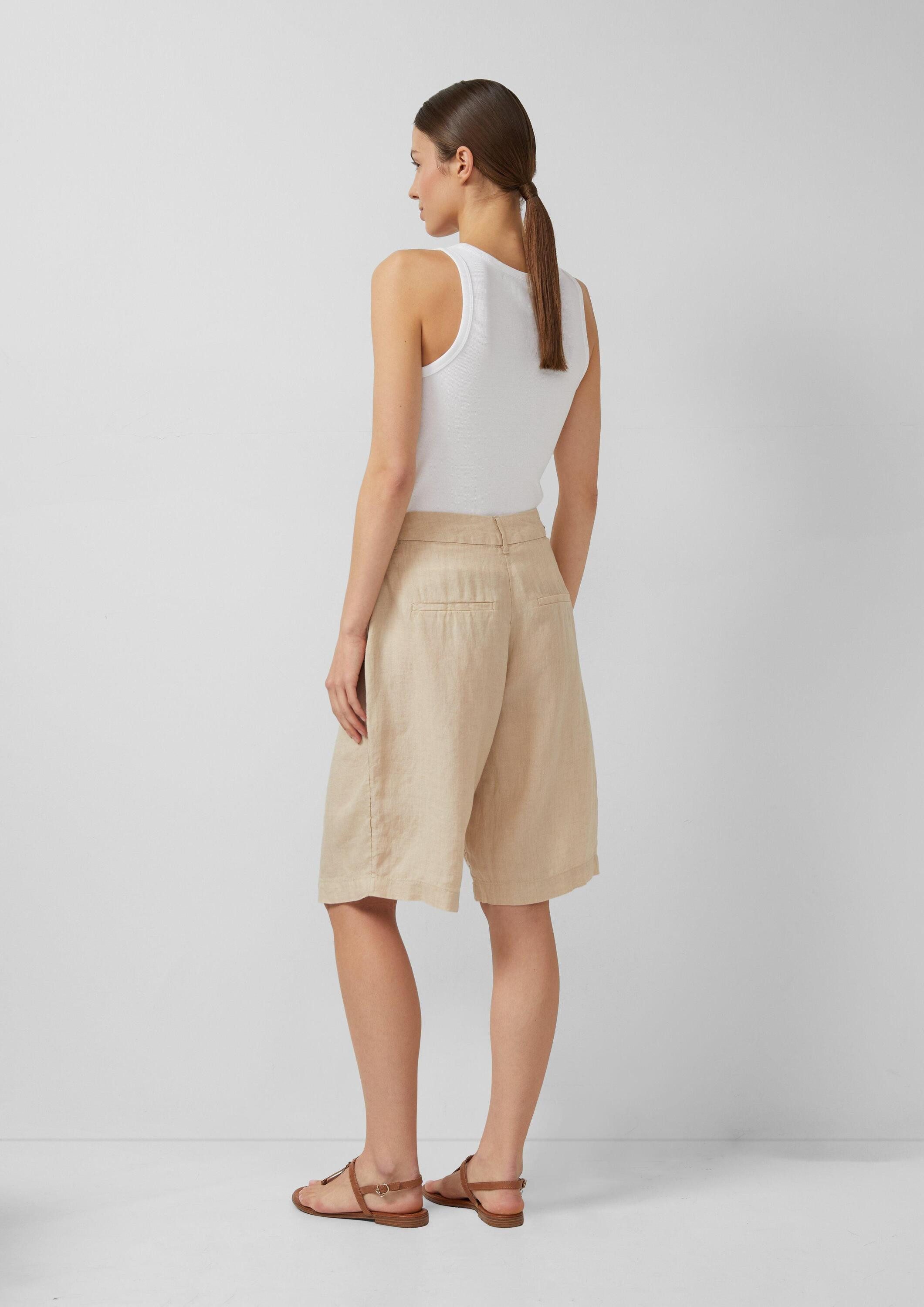 s.Oliver Shorts Hose Bermuda aus Leinen mit Bundfalten