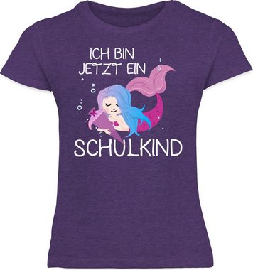 Shirtracer T-Shirt Ich bin jetzt ein Schulkind Meerjungfrau Einschulung Mädchen