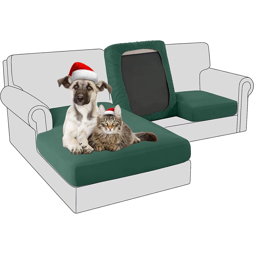 Coonoor Sofahusse 1/2/3 Sitz Stretch Samt Kissen Abdeckung, Sofa Sitzkissenbezug