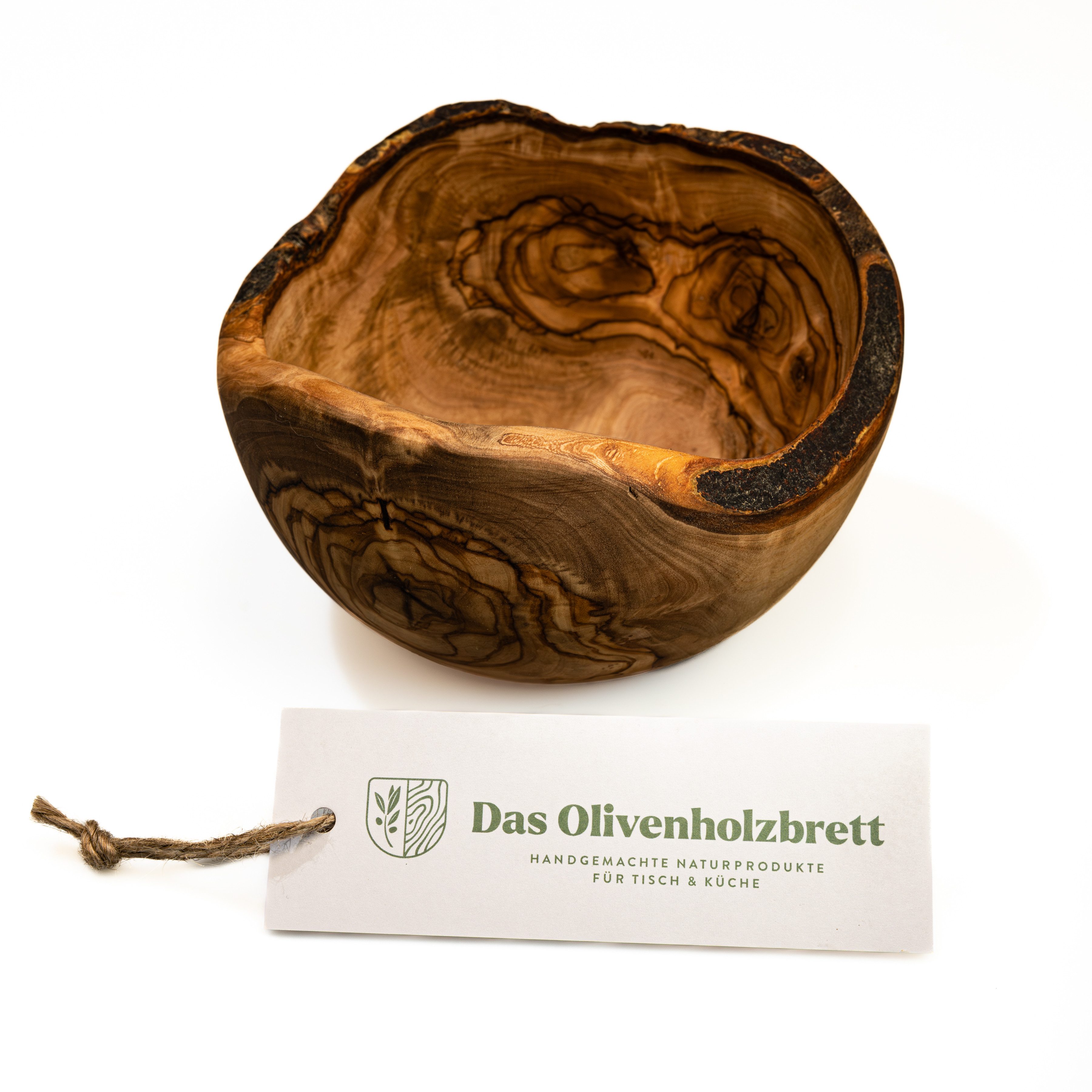 dasOlivenholzbrett Snackschale Schale aus Olivenholz mit Naturrand