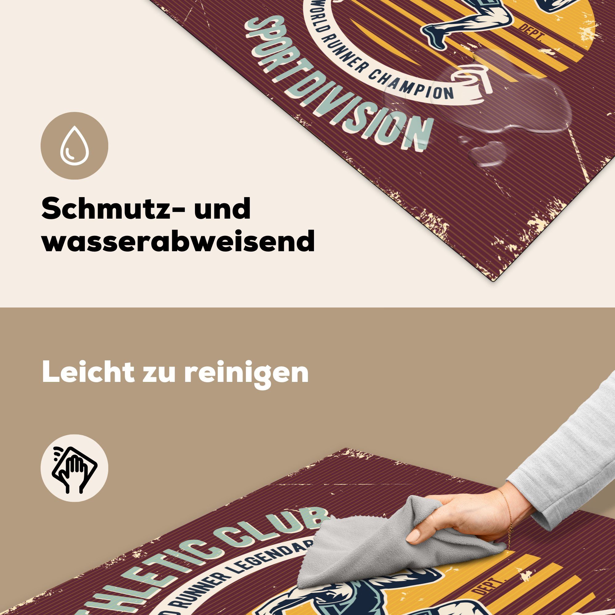 Arbeitsplatte küche Sport cm, 78x78 Leichtathletik (1 - für Jahrgang, Vinyl, Ceranfeldabdeckung, - MuchoWow Herdblende-/Abdeckplatte tlg),