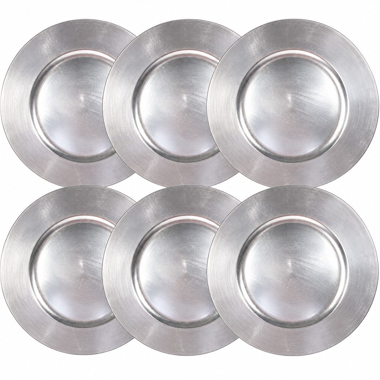 Annastore Platzset 6 x Platzteller aus herrlich schimmerndem Melamin Ø 33 cm - Dekoteller, Unterteller wiederverwendbar Dekoteller