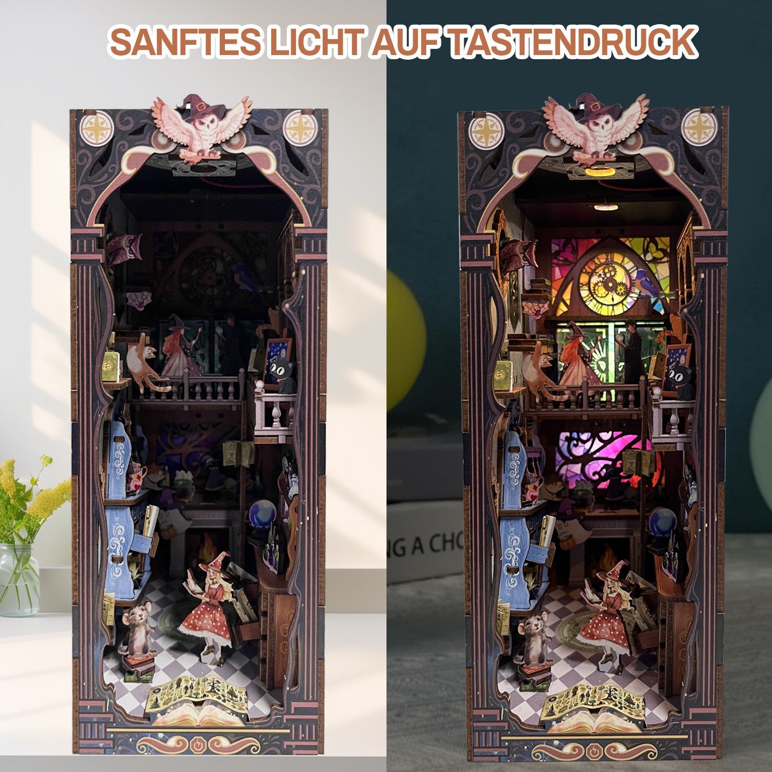 Esun 3D-Puzzle Book Nook KIT, DIY-Puppenhaus-Bausatz mit LED-Licht für Erwa günstig online kaufen