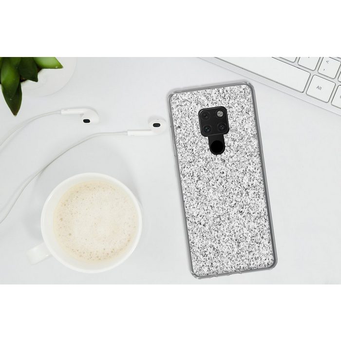 MuchoWow Handyhülle Granit - Schwarz - Weiß - Gemustert - Grau Phone Case Handyhülle Huawei Mate 20 Silikon Schutzhülle RV10973