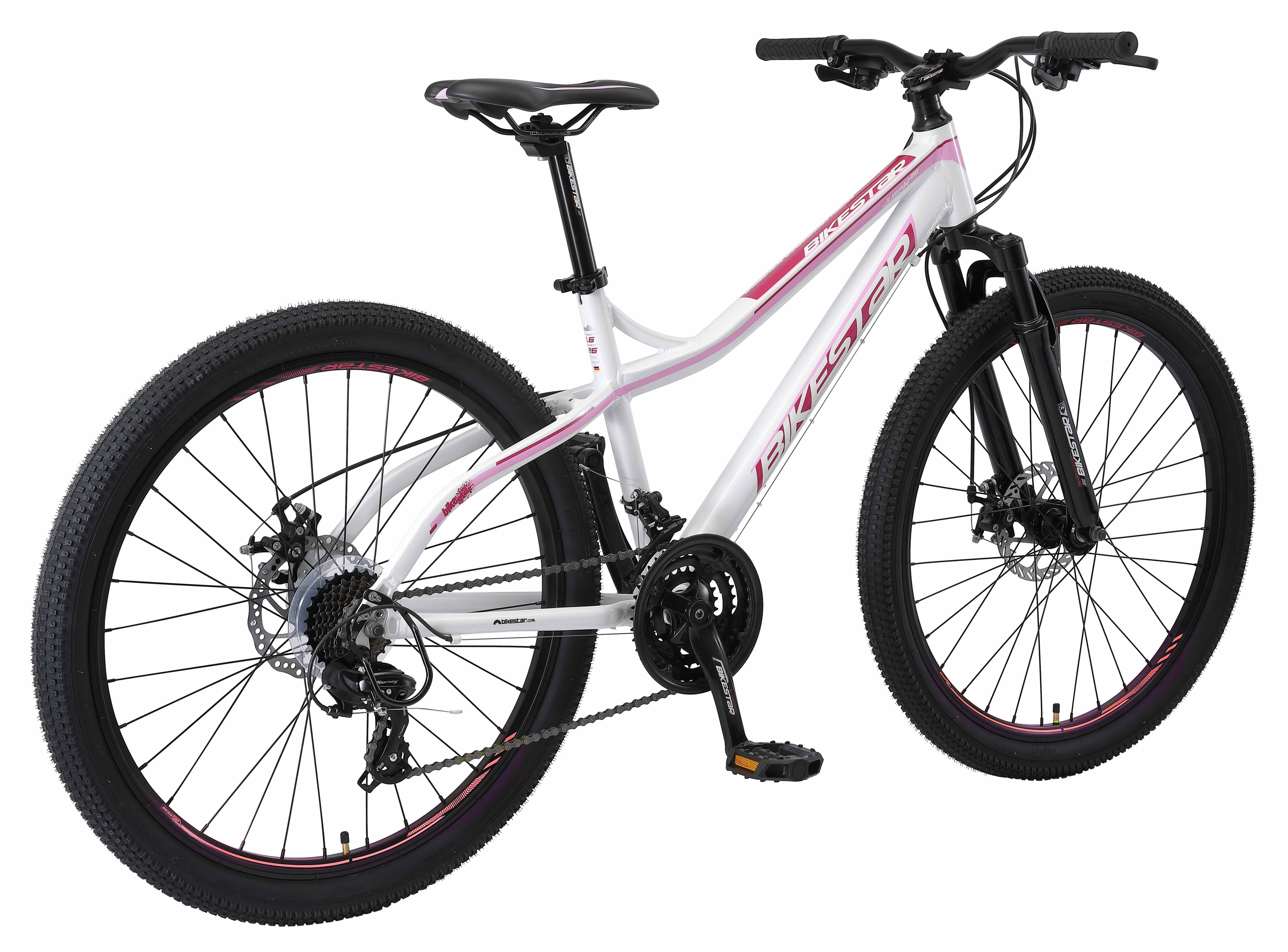 Bikestar Mountainbike 26 Zoll, ab 155 cm, Aluminium, Damen, Herren, 21 Gang Shimano Tourney RD-TY300 Schaltwerk, Kettenschaltung, Scheibenbremse, Rahmen 40.6 cm – Bild 2 von 5