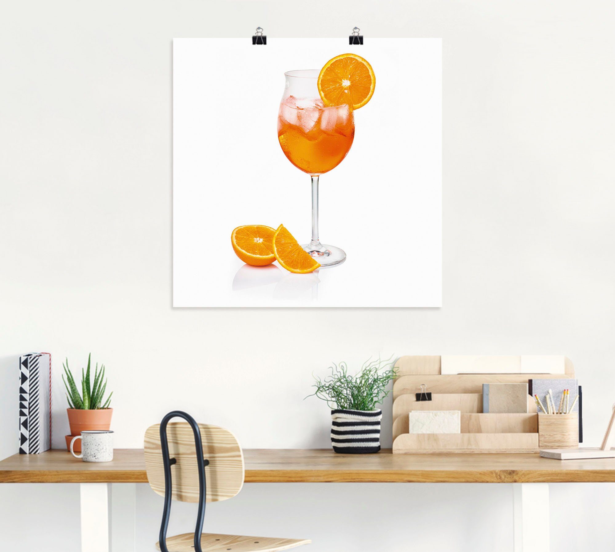Artland Wandbild Aperol Spritz mit einer Scheibe Orange, Getränke (1 St), als Leinwandbild, Poster in verschied. Größen