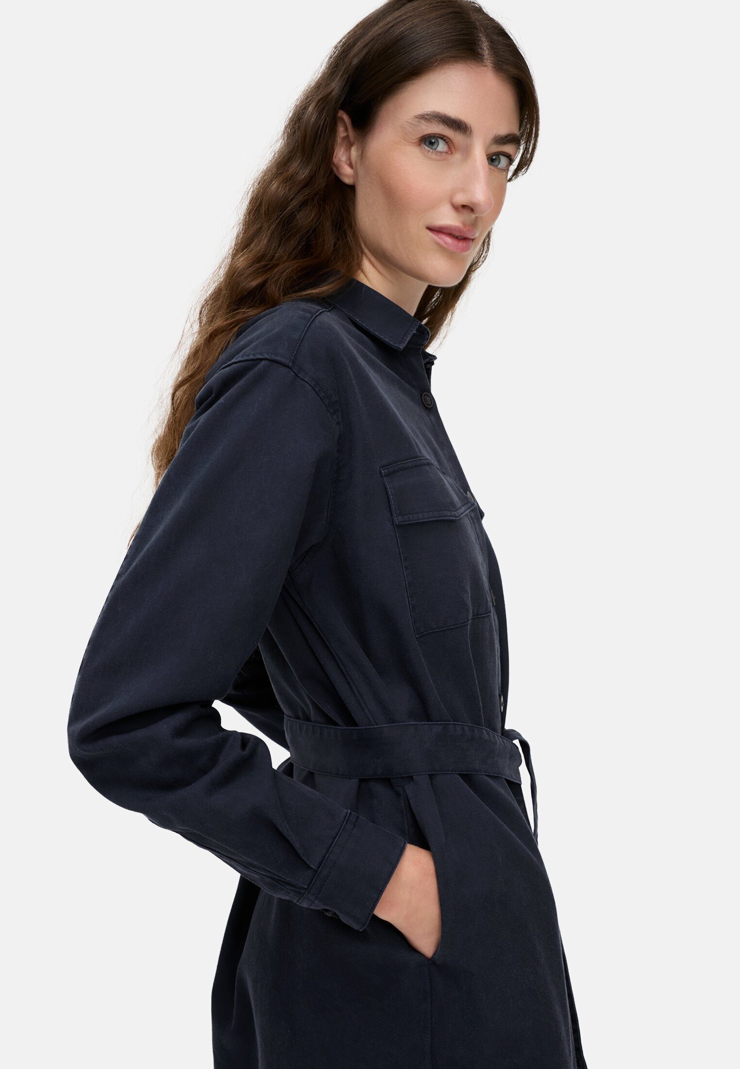 camel active Blusenkleid mit Taillengürtel Langarm (1-tlg)