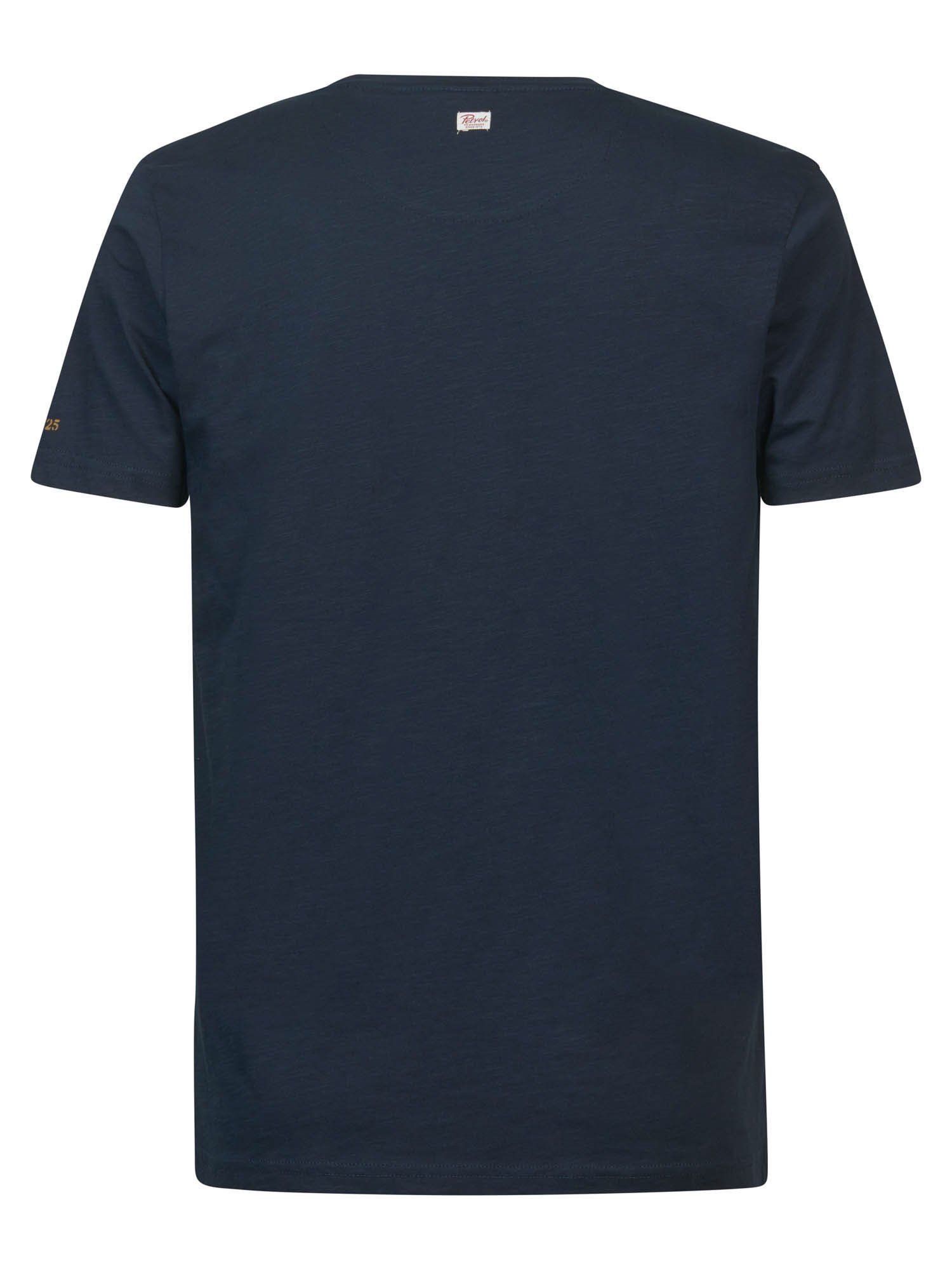 Petrol Industries Classic Print T-Shirt dunkelblau Kurzarmshirt T-Shirt