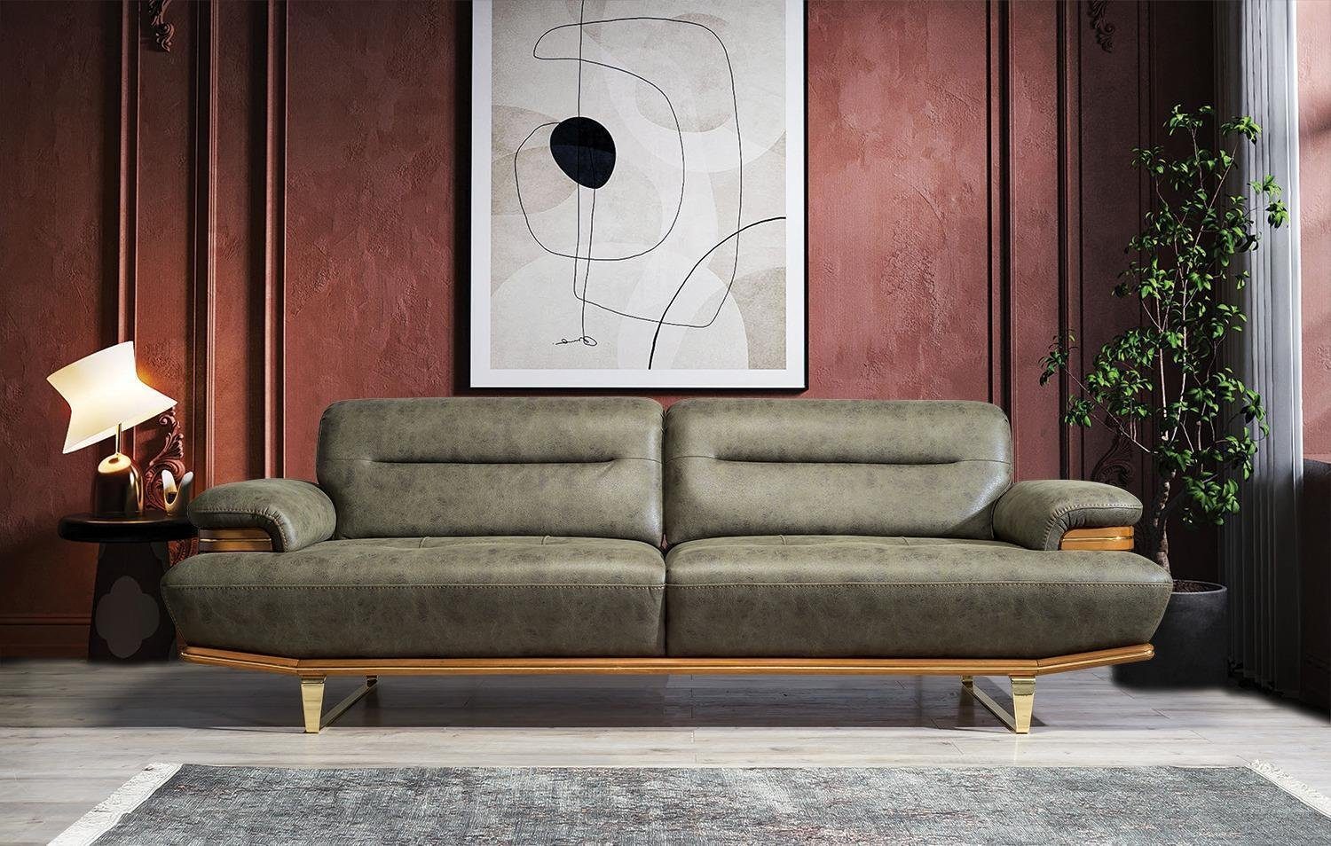 JVmoebel Sofa Dreisitzer Sofa 3 Sitzer Luxus Sofas Wohnzimmer Couch Leder Couchen, 1 Teile, Made in Europa