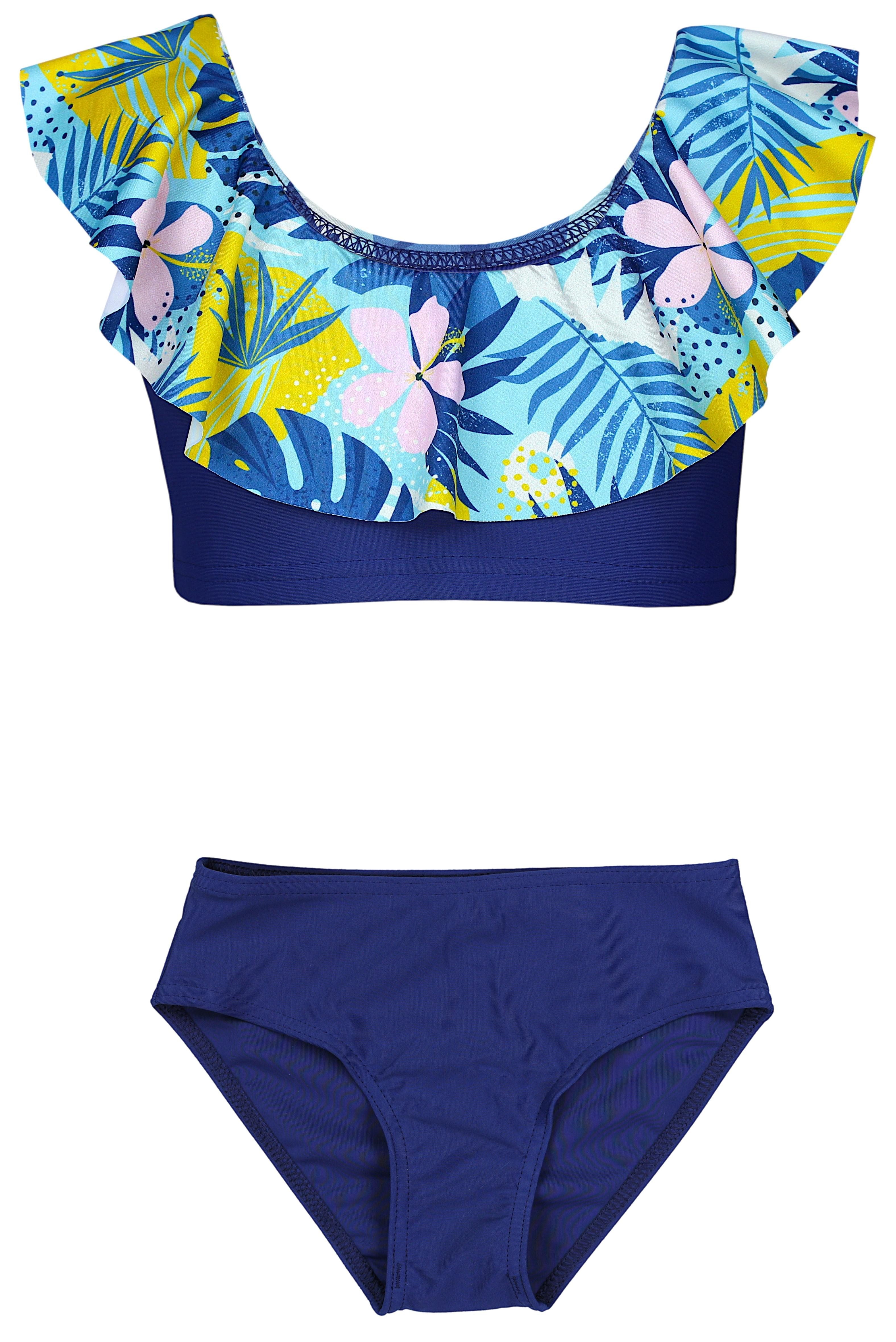 Aquarti Bustier-Bikini Aquarti Mädchen Bikini Set Bustier Bikinislip Zweiteiliger Badeanzug (Zweiteiliger Badeanzug)