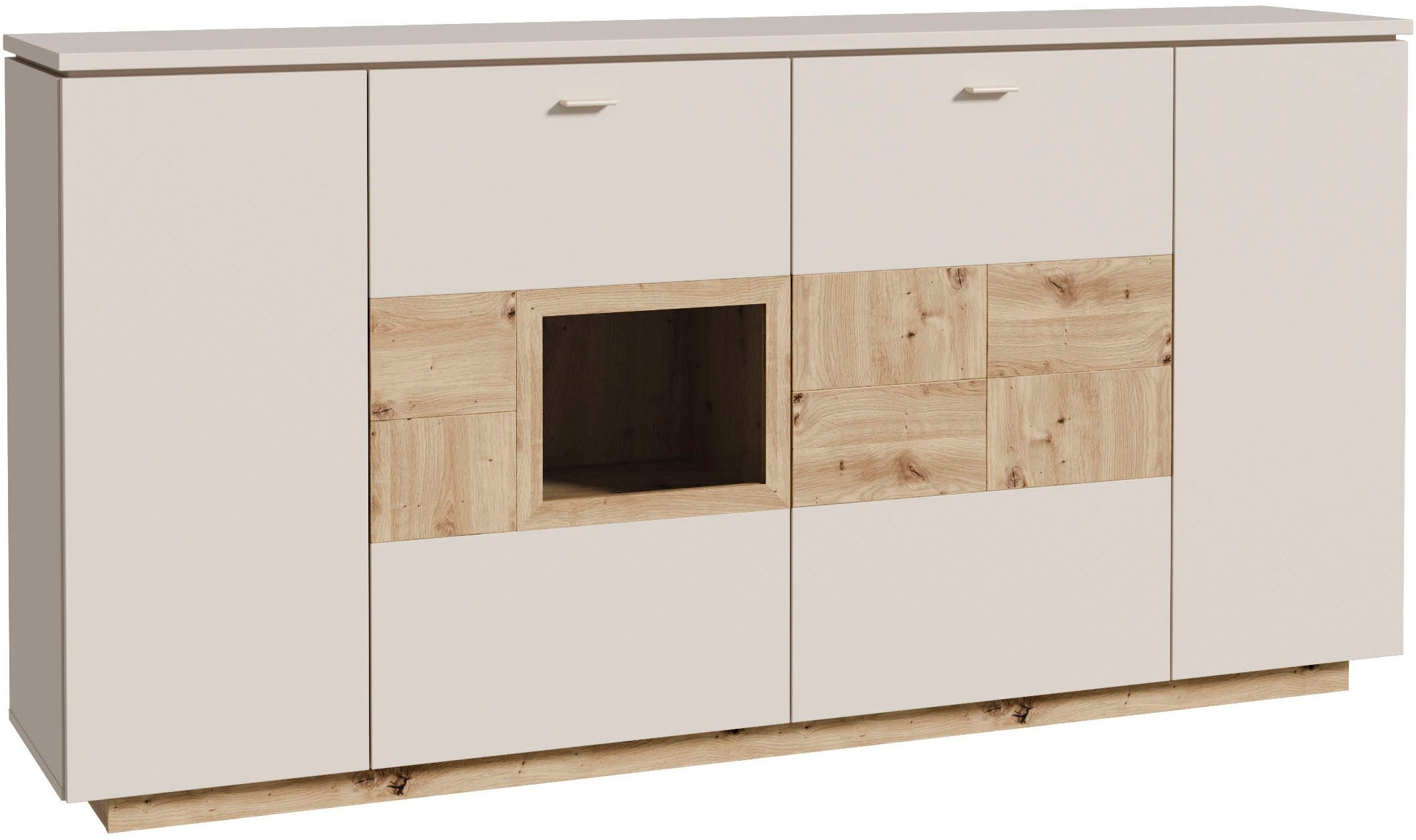 FORTE Highboard Louoto, Sideboard, Metallgriffe, Stauraum, Soft Close, Höhe 101,2cm
