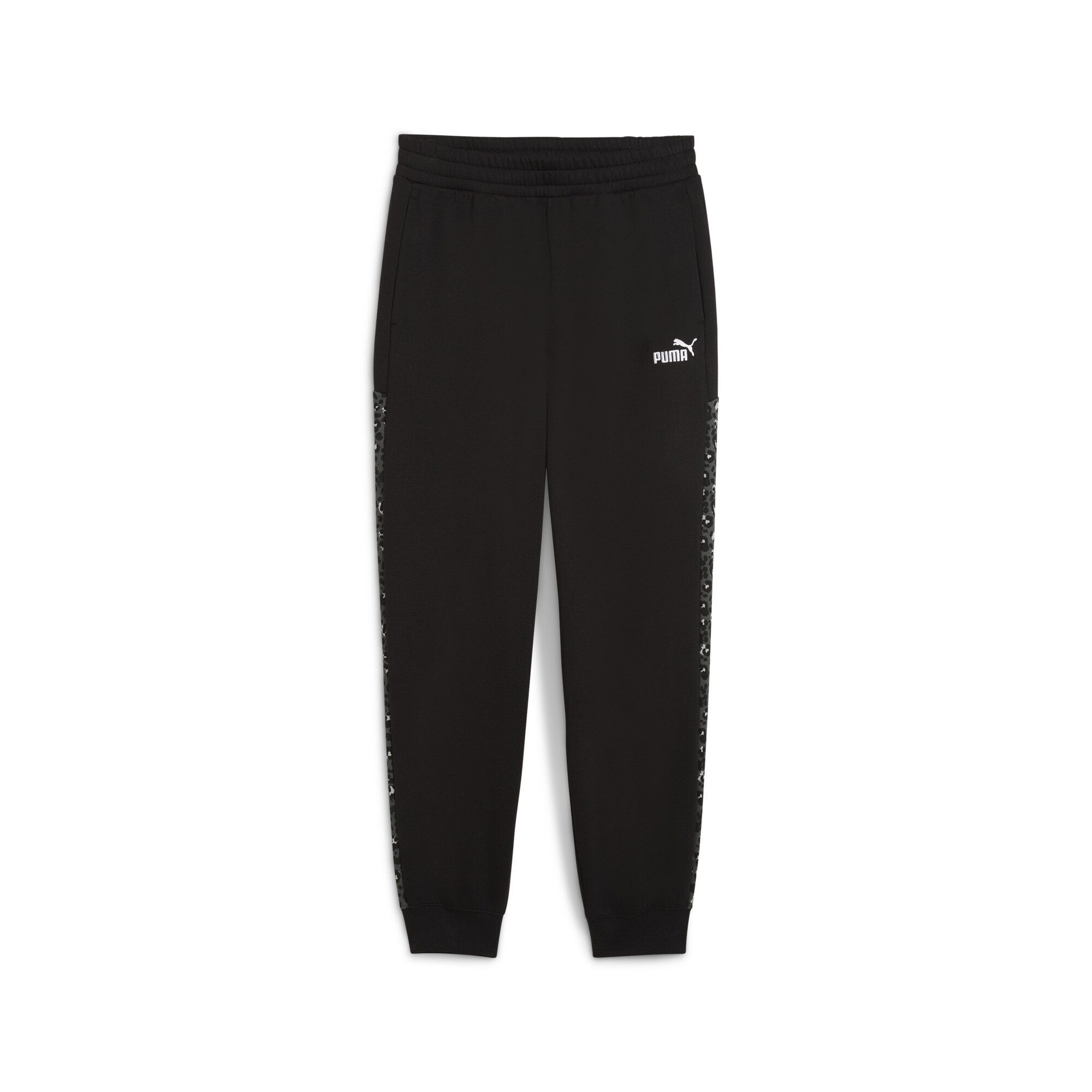 PUMA Sporthose Essentials Comfort High-Waist Jogginghose mit Animal-Print Damen