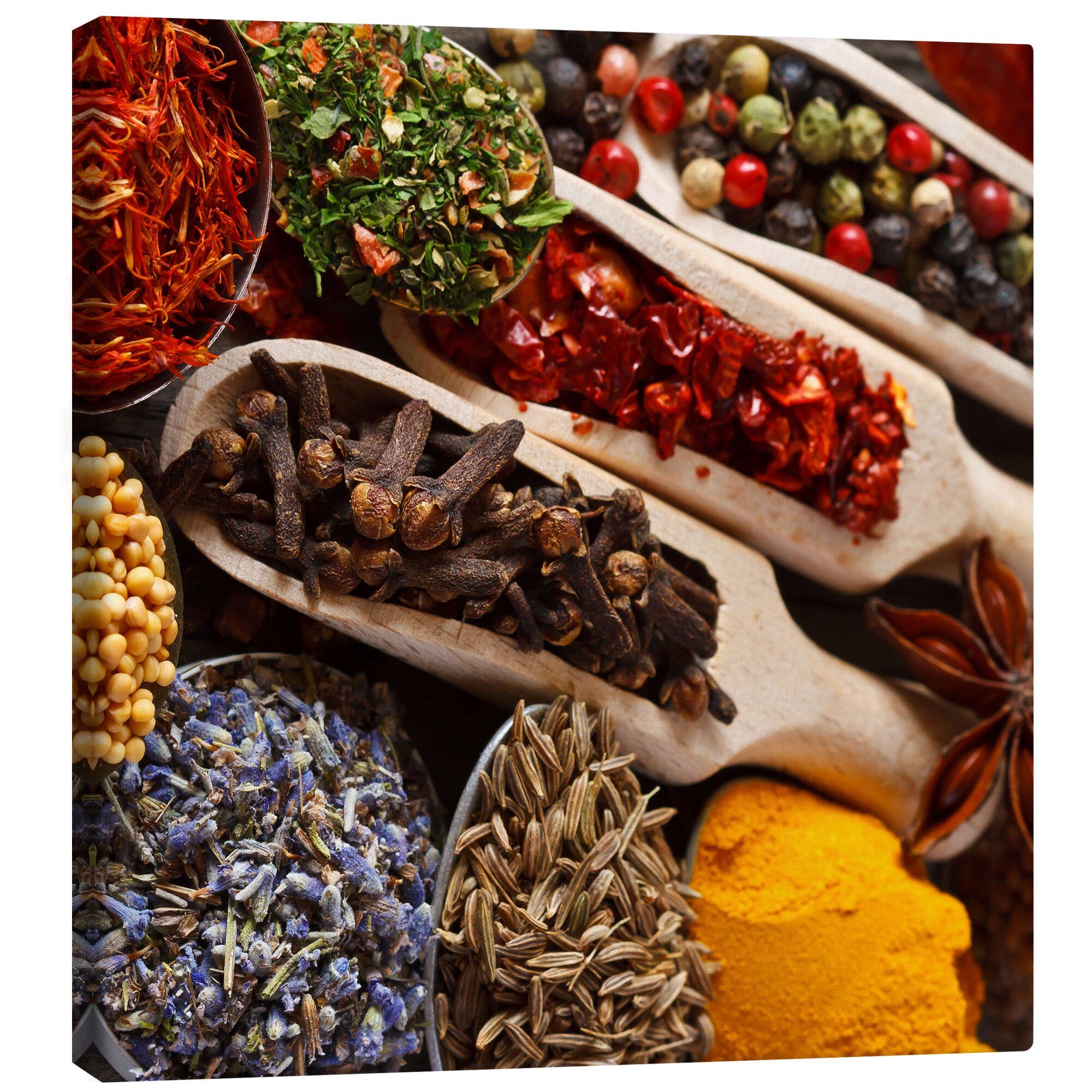 Posterlounge Wandbild Bunte Gewürze und Kräuter, Food Photography Collection, erhältlich als Poster, Leinwandbild, Wandsticker oder Acrylglasbild