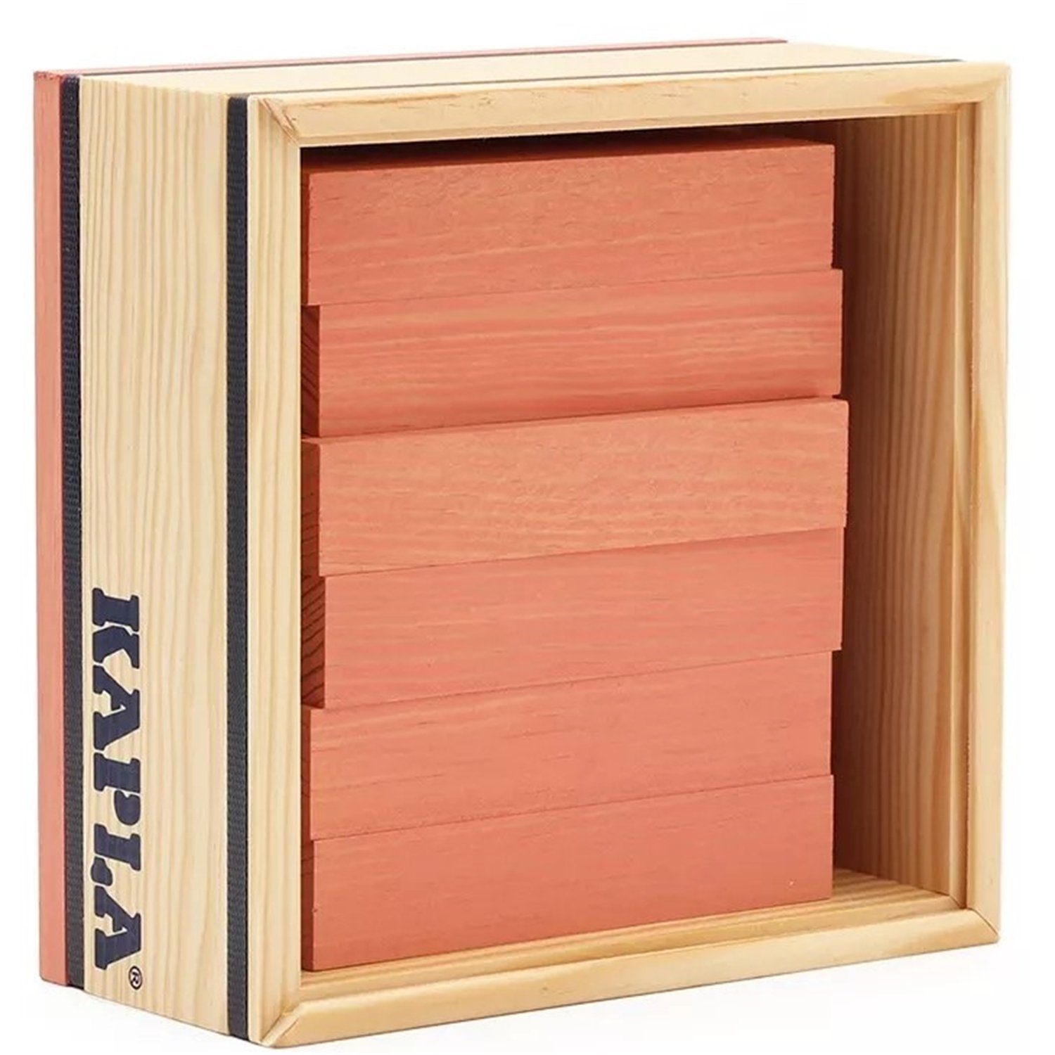 KAPLA® C40 Rose 40er QUADRATE, Holzplättchen Rosa Spielbauklötze