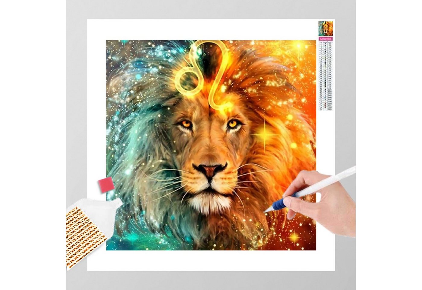 GOLDEN Kreativset GOLDEN Diamond Painting zubehör bilder Weihnachten( Löwe)