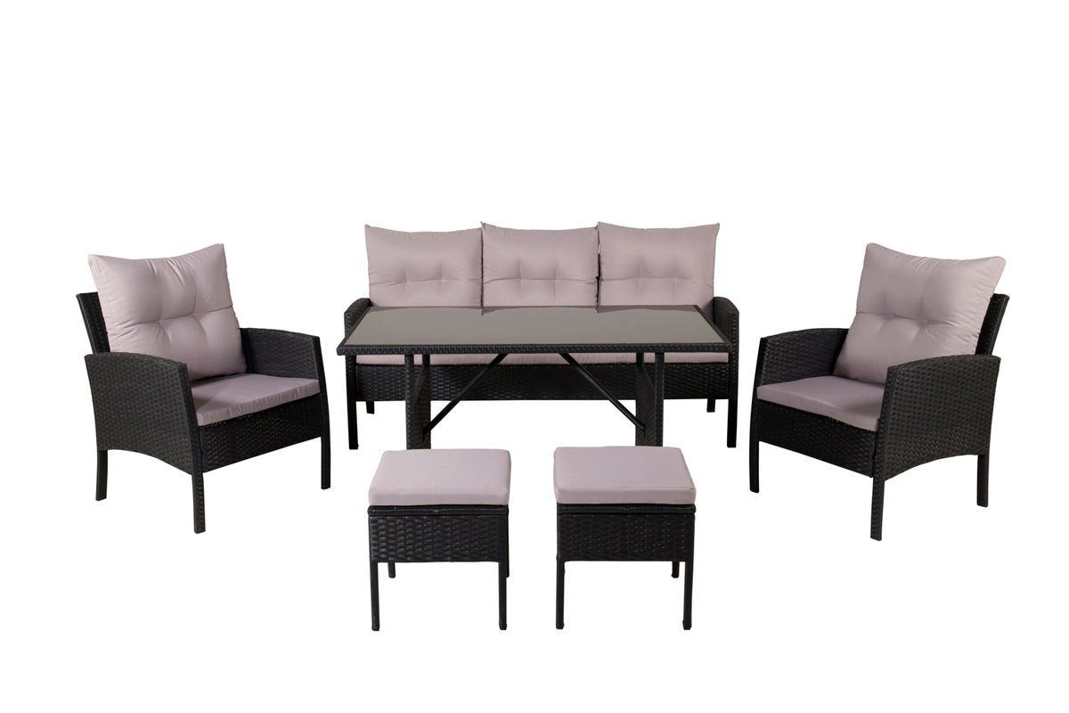Luxusbetten24 Gartenlounge-Set Ruby, aus Rattan inkl. Kissen