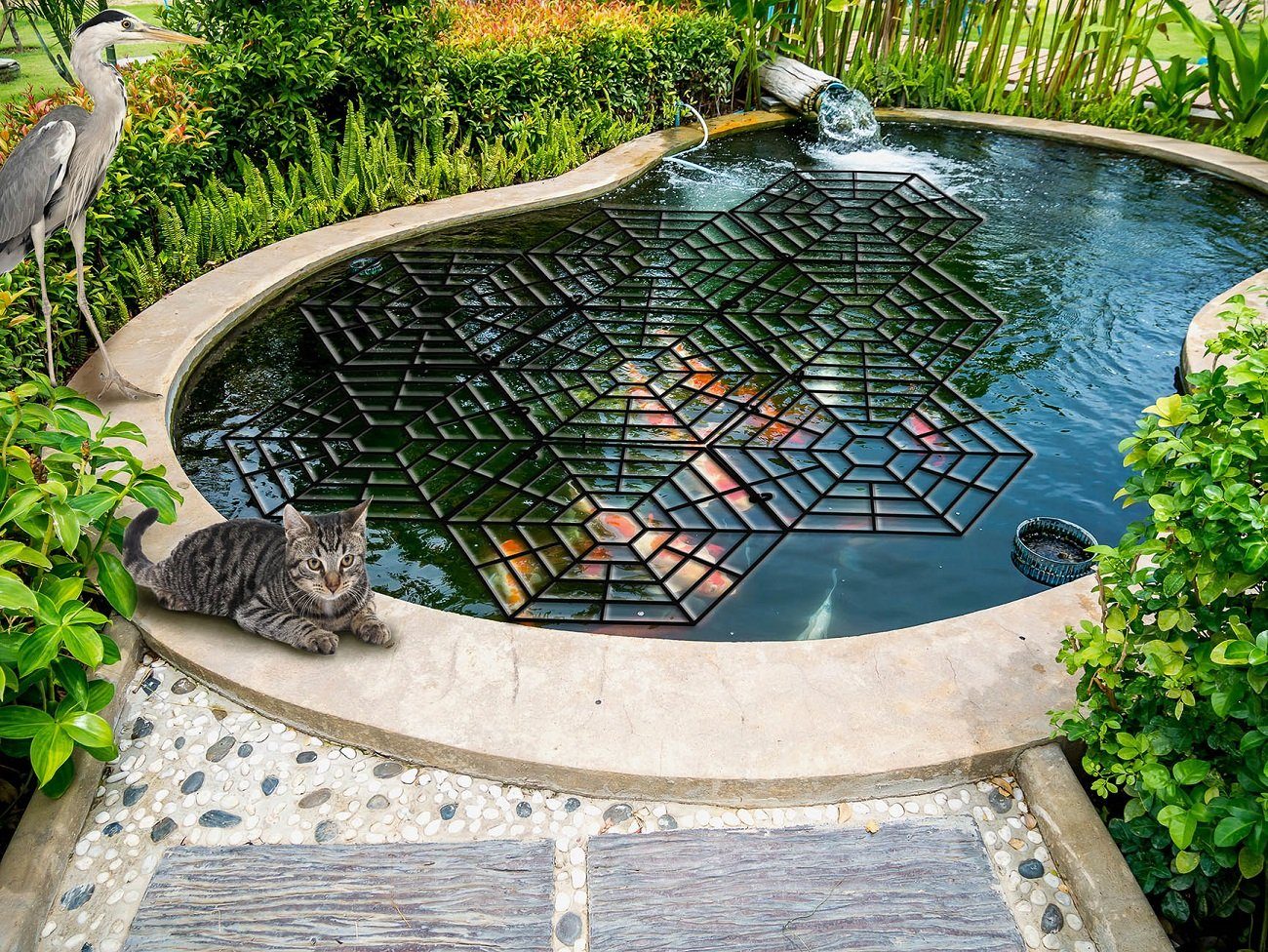 Kinzo Teichschutzgitter Teichschutz, 20 x schwimmende Ringe, Teichabdeckung günstig online kaufen