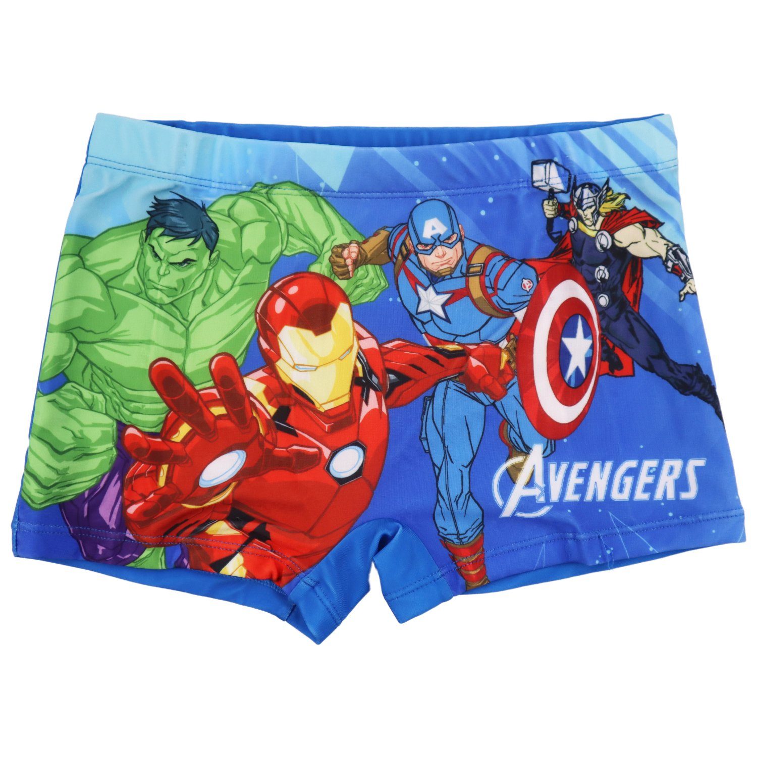 Gr. 104 bis MARVEL Badehose Marvel Schwimmhose Kinder Hulk Iron Jungen 134 Man Avengers