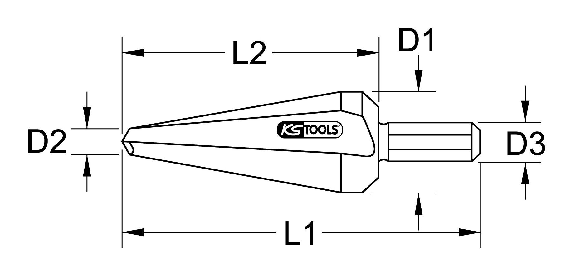 Thumbnail - KS Tools Metallbohrer, HSS TiN Blechschälbohrer, Ø 3-14 mm