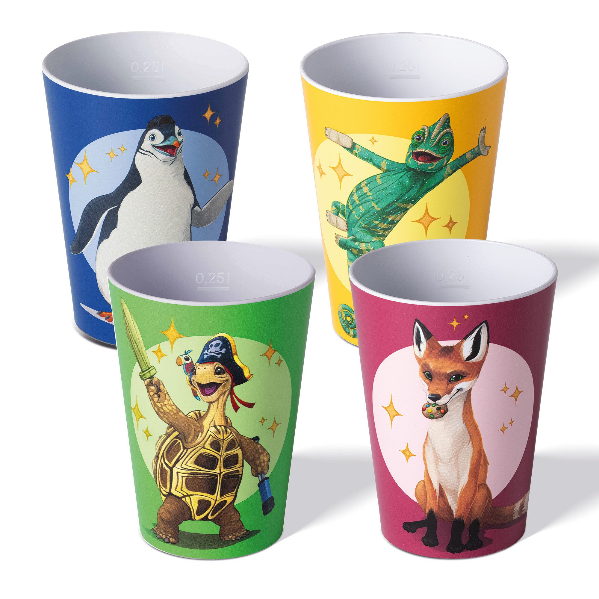 AWAVE® Becher AWAVE® Die Schule der magischen Tiere. Trink 250 ml, aus rPET, 4-tlg., rPET
