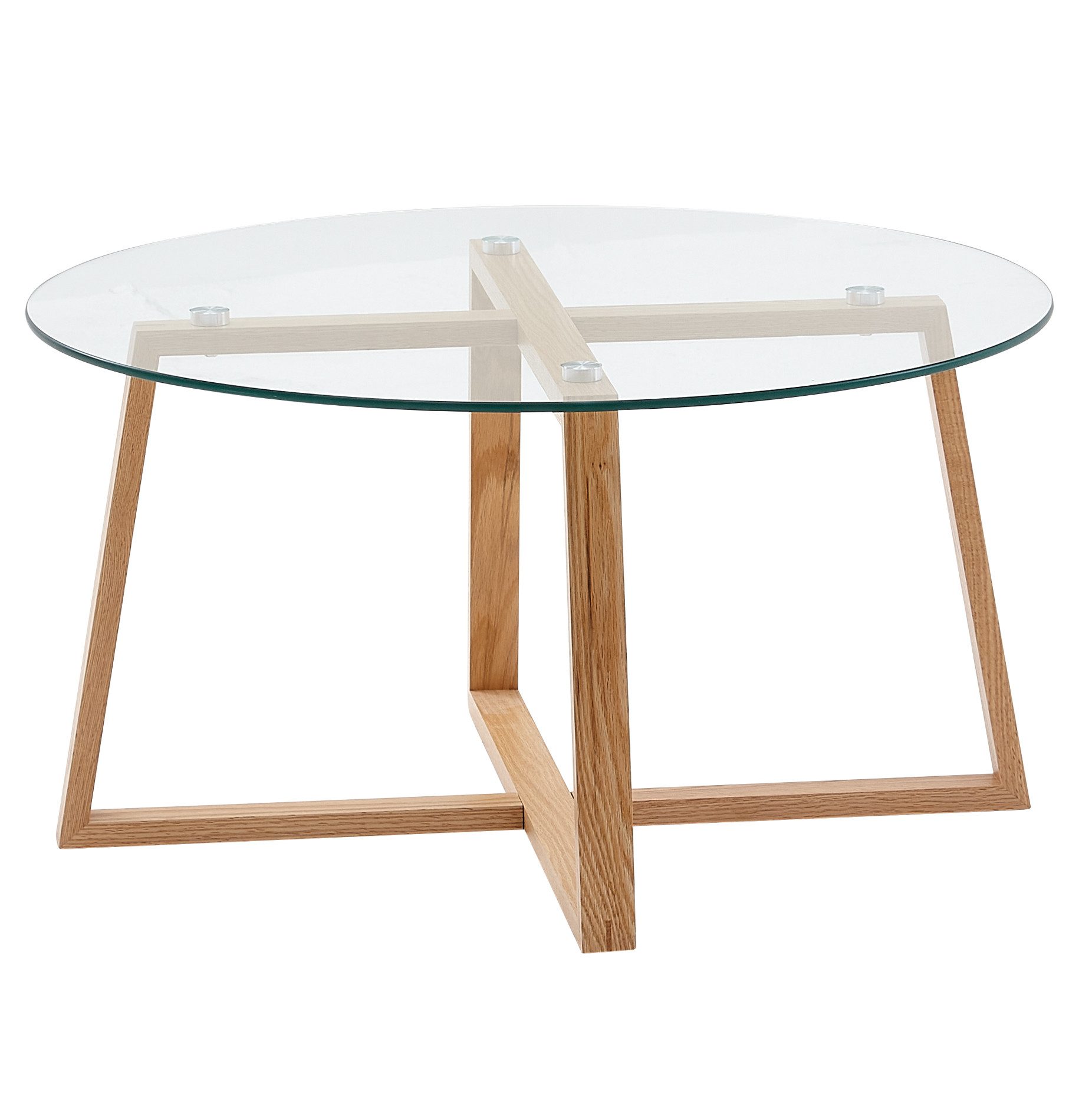 Wohnling Couchtisch WL6.495 78x78x41 cm Wohnzimmertisch Holz Glas Sofatisch günstig online kaufen