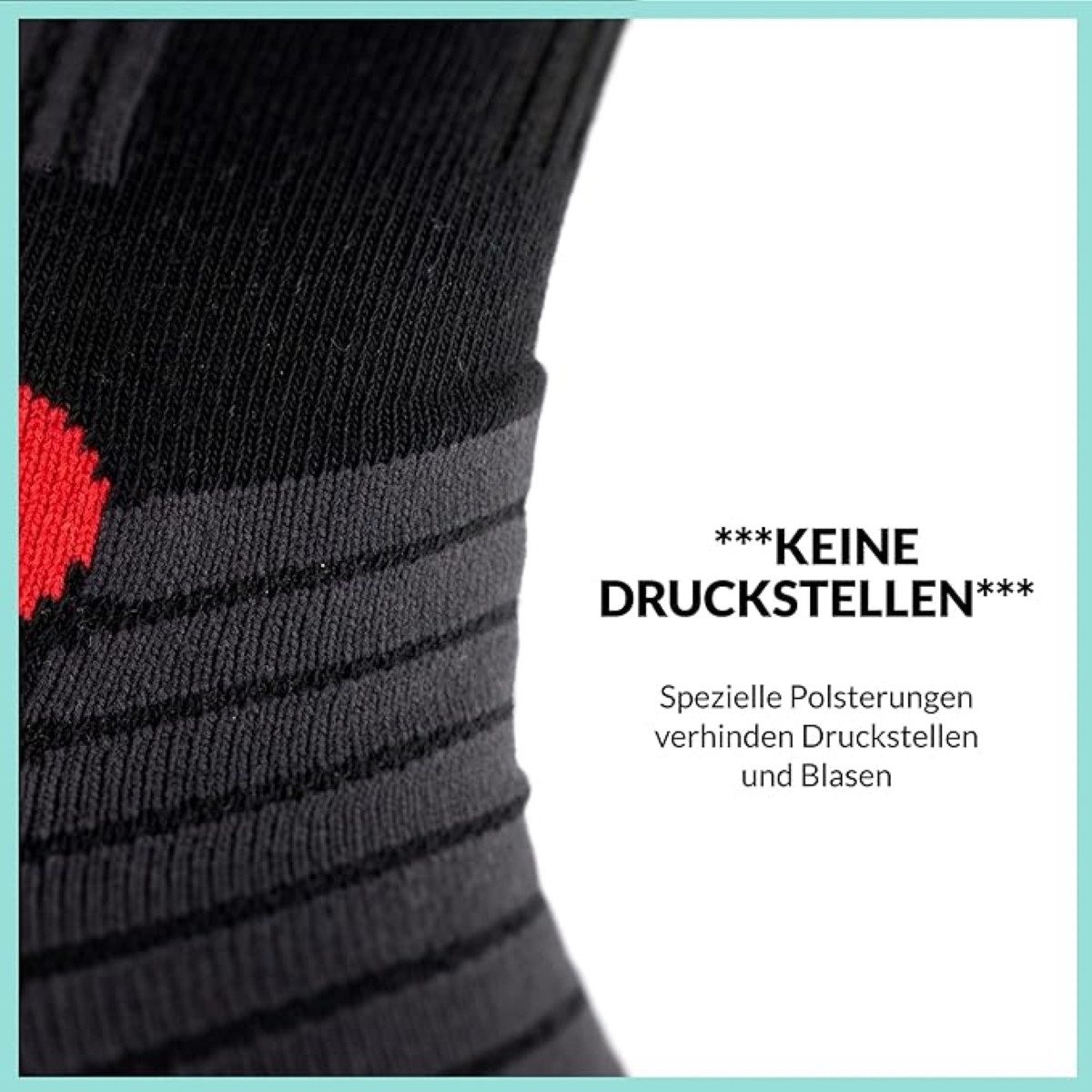 FOOTNOTE Wandersocken Aldington/43-46/schwarz-rot (3-Paar) ergonomische Spezialzonen, hoher Tragekomfort, perfekter Wegbegleiter