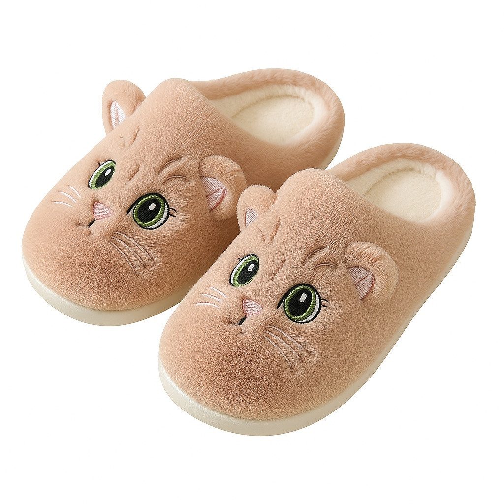 Corimori Flauschige Katzen Kätzchen Pantoffeln Plüsch Hausschuhe (Packung, Geschenk) super süße Plüsch Hausschuhe für Kinder und Erwachsene, EU Größe 40-41