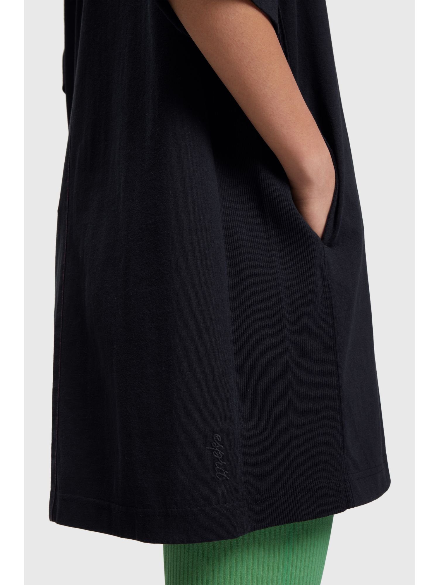T-Shirt-Kleid BLACK Minikleid mit Delfin-Patch Esprit