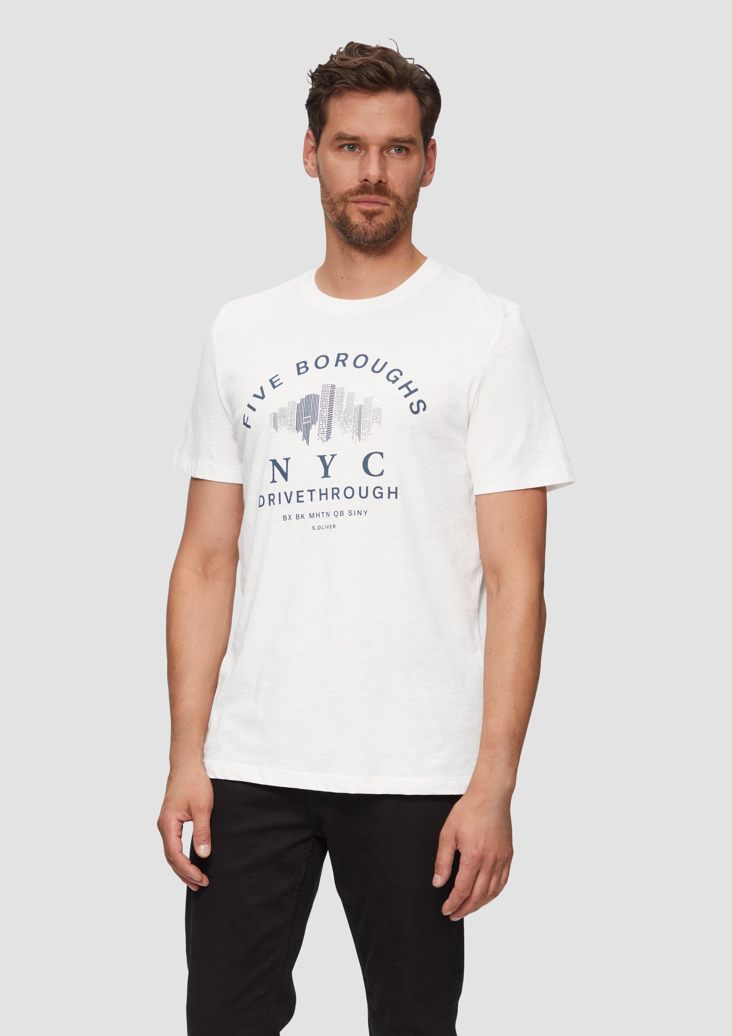 s.Oliver Kurzarmshirt Printshirt aus Baumwolle mit günstig online kaufen