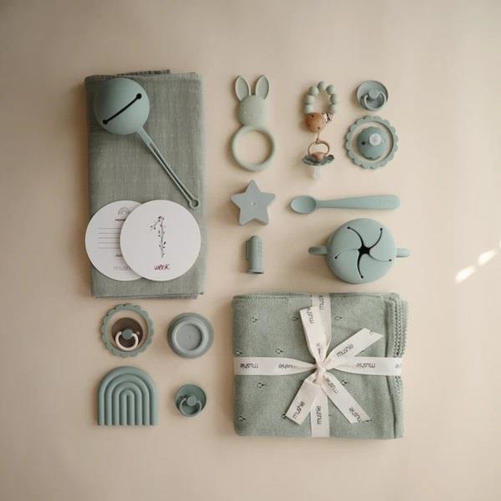 Babydecke MS-217 Musselin Mullwindel Sage, Mushie, Decke Grün Bio-Baumwolle Spucktuch Wickeldecke Wickeltuch