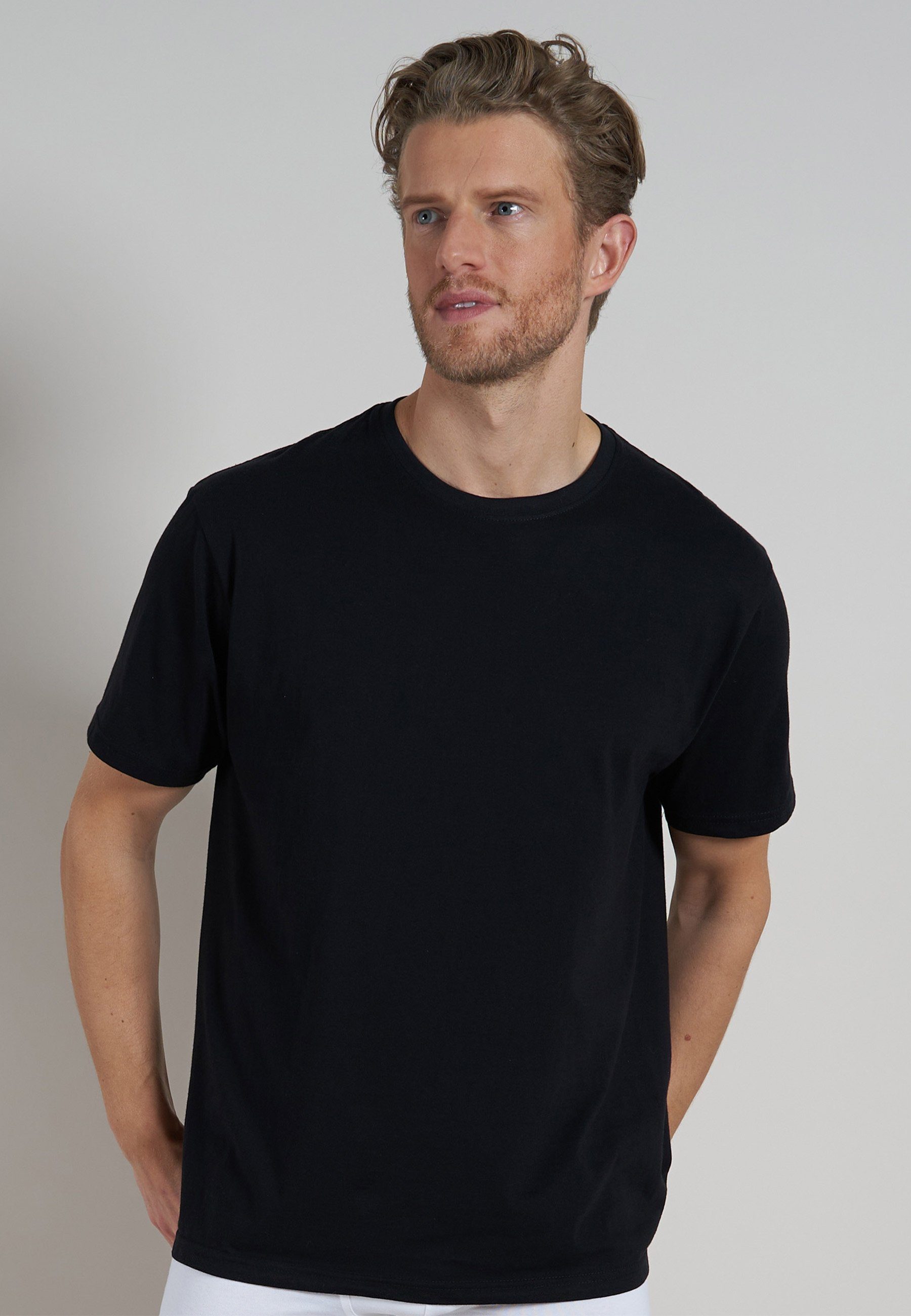 CECEBA Unterziehshirt CECEBA Herren T-Shirt schwarz uni 2er Pack (2-St) günstig online kaufen