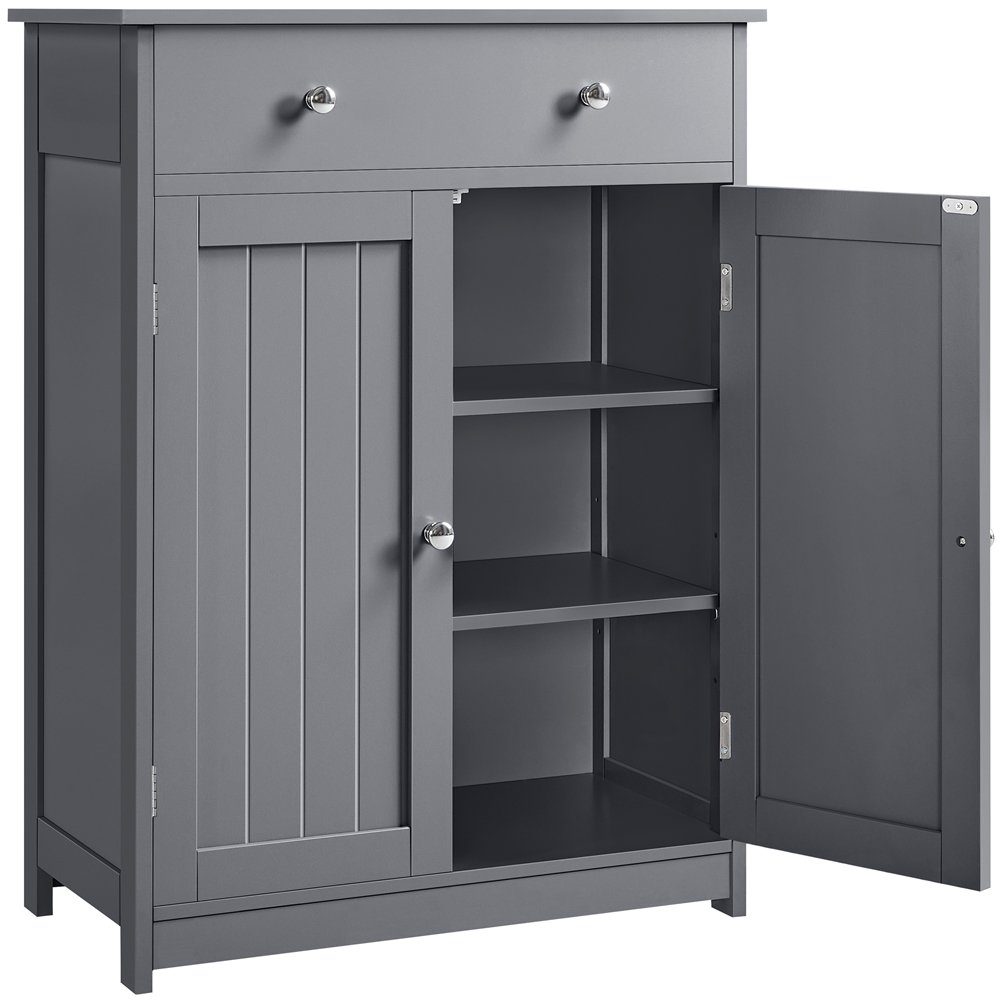 Yaheetech Badkommode Badezimmerschrank mit Schublade, Badschrank Küchenschrank Badezimmermöbel Einlegeboden höhenverstellbar