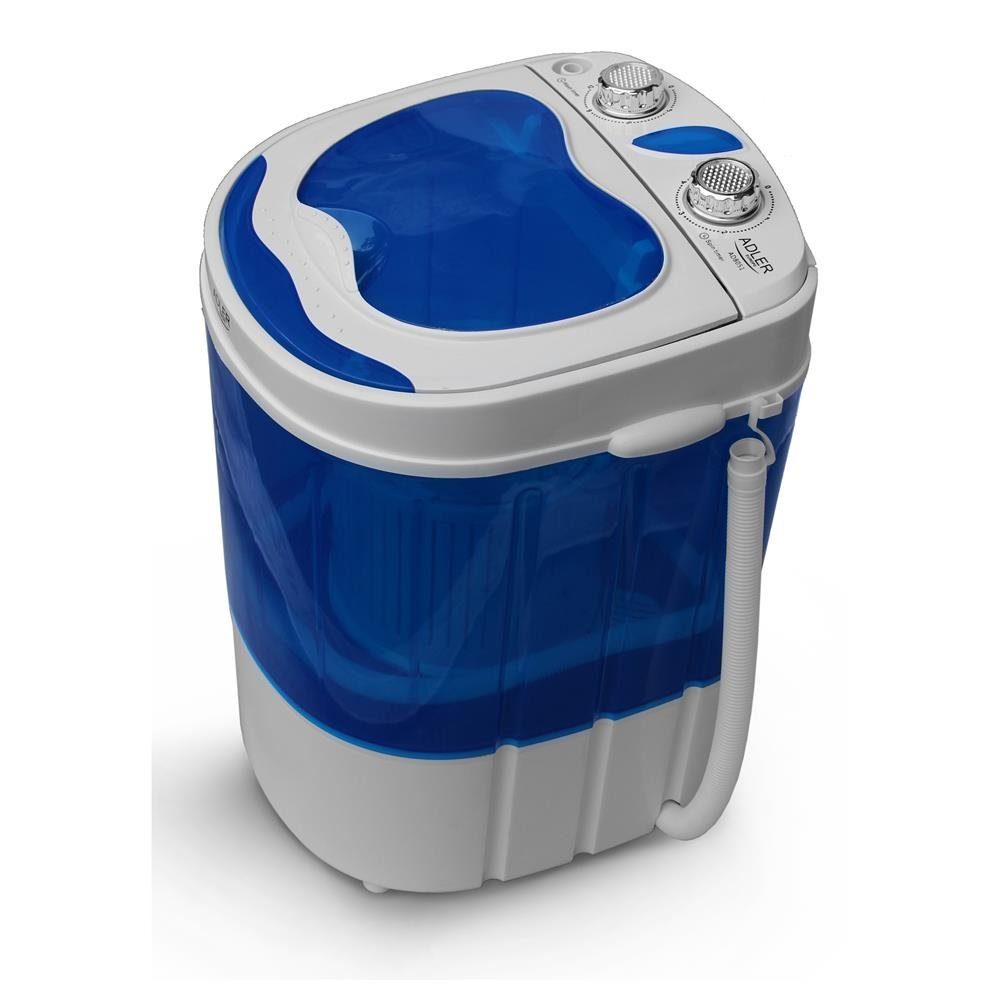 ADLER EUROPE Wäscheschleuder AD 8051 tragbare Mini Waschmaschine mit Schleuderfunktion, 3 kg, Camping, Ferienwohnung, kleine Wohnung, blau, weiß
