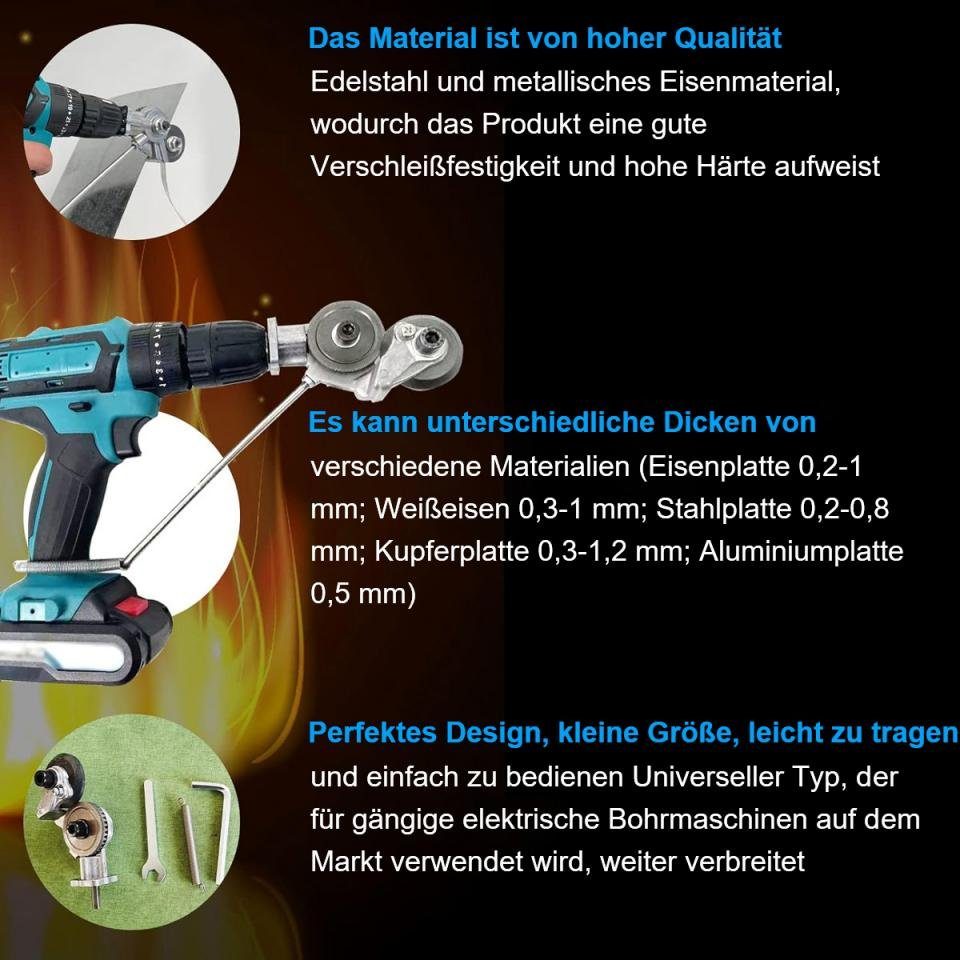 götäzer Bohrfutteradapter DIY Bohraufsatz mit für (1-tlg), Metallschneiden Metall-Bohraufsatz Adapter, Metallschneideklinge