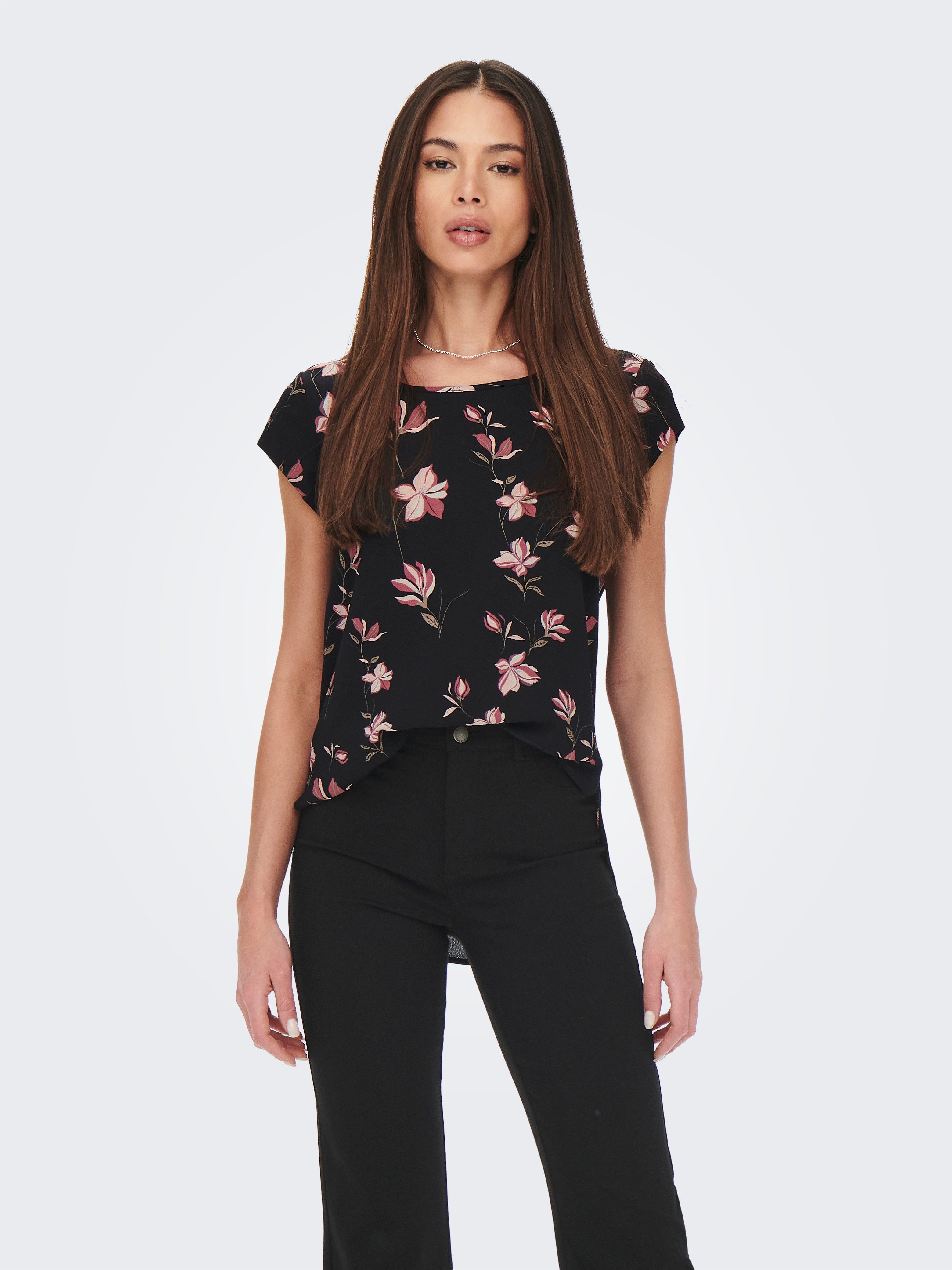 ONLY Shirtbluse ONLVIC S/S AOP TOP NOOS PTM mit Allover Druck