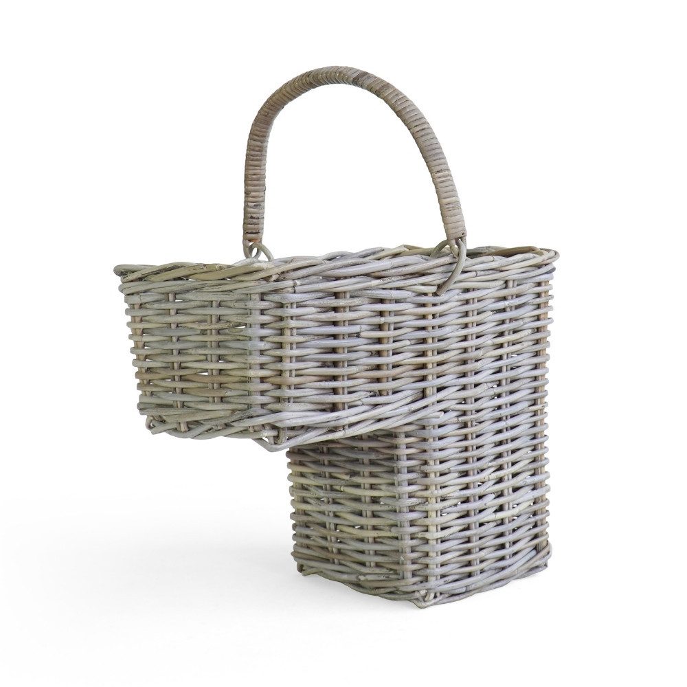 LebensWohnArt Pflanzschale Treppen-Pflanzkorb VERONA natural ca.43cm Treppenkorb Kubu Grey