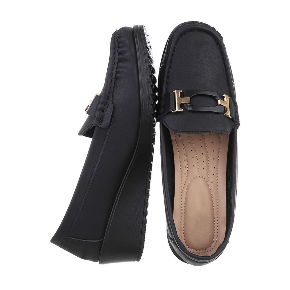 Ital-Design Damen Mokassins Freizeit Slipper (87214414) Keilabsatz/Wedge Mo günstig online kaufen