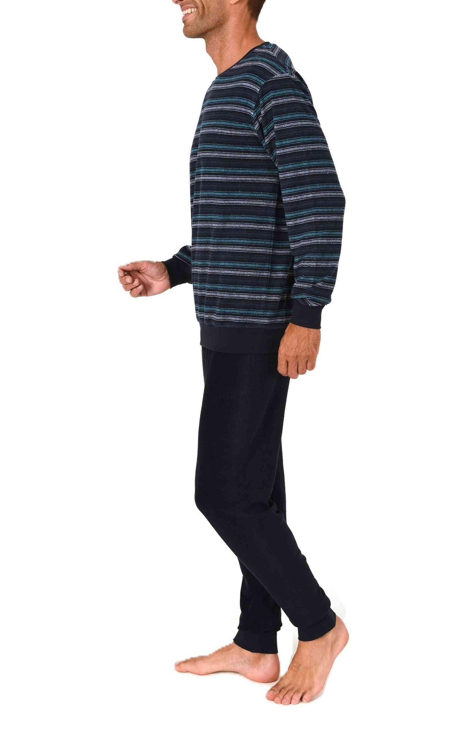 Normann Pyjama Normann Herren Frottee Schlafanzug Streifenoptik - auch in Ü günstig online kaufen