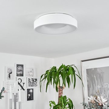 hofstein Deckenleuchte »Sommacamagna« moderne Deckenlampe aus Metall/Kunststoff in Weiß, 2700 Kelvin, runde Leuchte (30cm), 2800 Lumen, 30 Watt