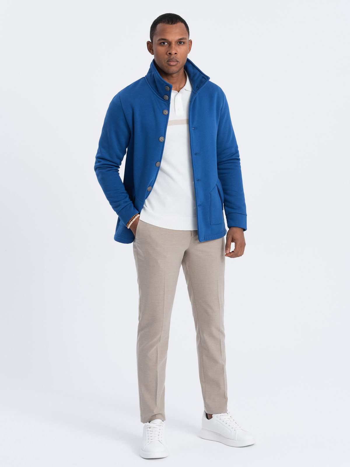OMBRE Sweatshirt Herren Sweatshirt mit Knopfleiste günstig online kaufen